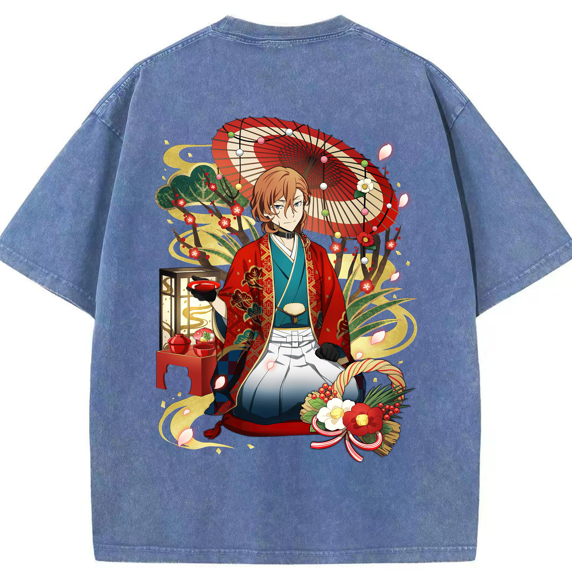 （画像用） 文豪ストレイドッグス Bungo Stray Dogs 綿100% ヴィンテージ風 半袖Tシャツ（背面プリント）