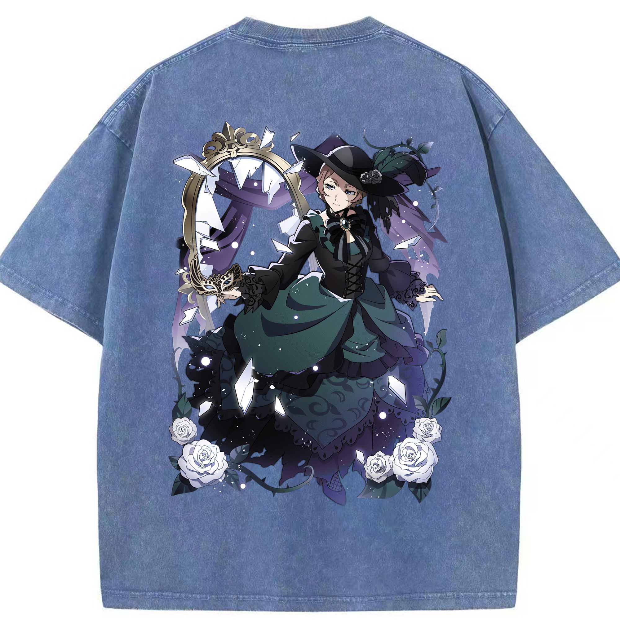 （画像用） 文豪ストレイドッグス Bungo Stray Dogs 綿100% ヴィンテージ風 半袖Tシャツ（背面プリント）
