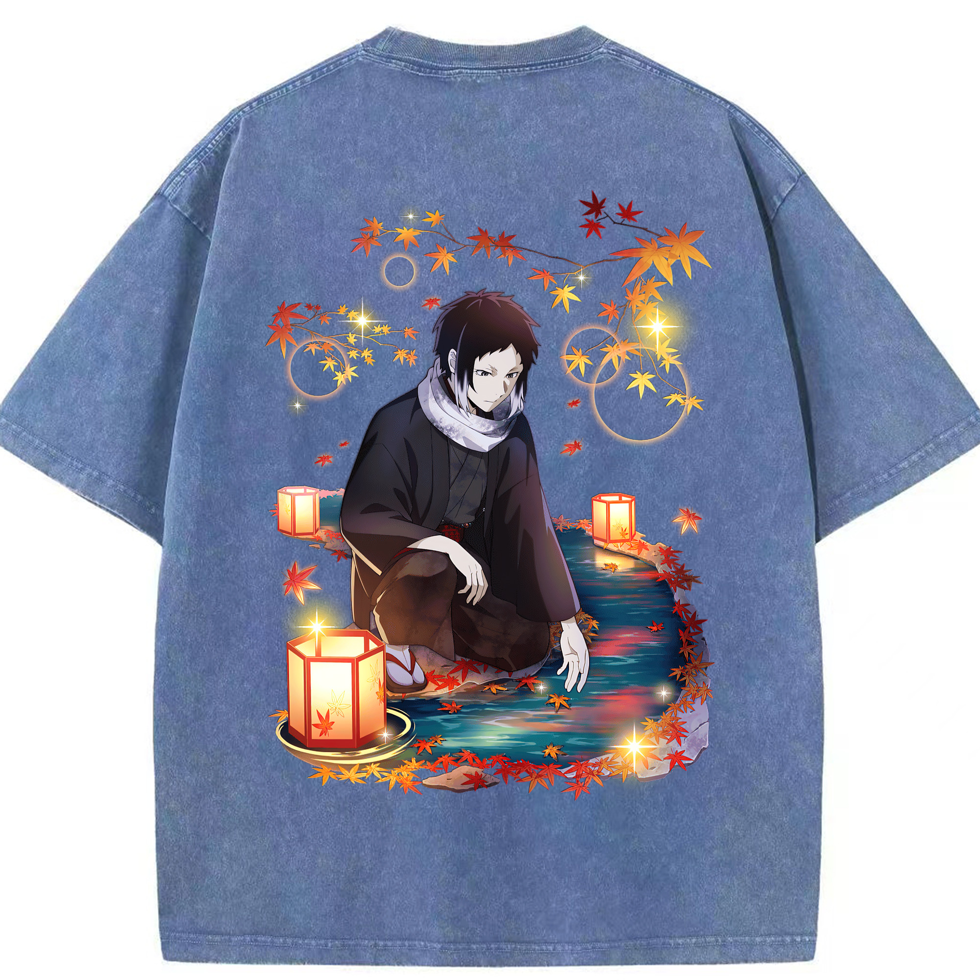 （画像用） 文豪ストレイドッグス Bungo Stray Dogs 綿100% ヴィンテージ風 半袖Tシャツ（背面プリント）
