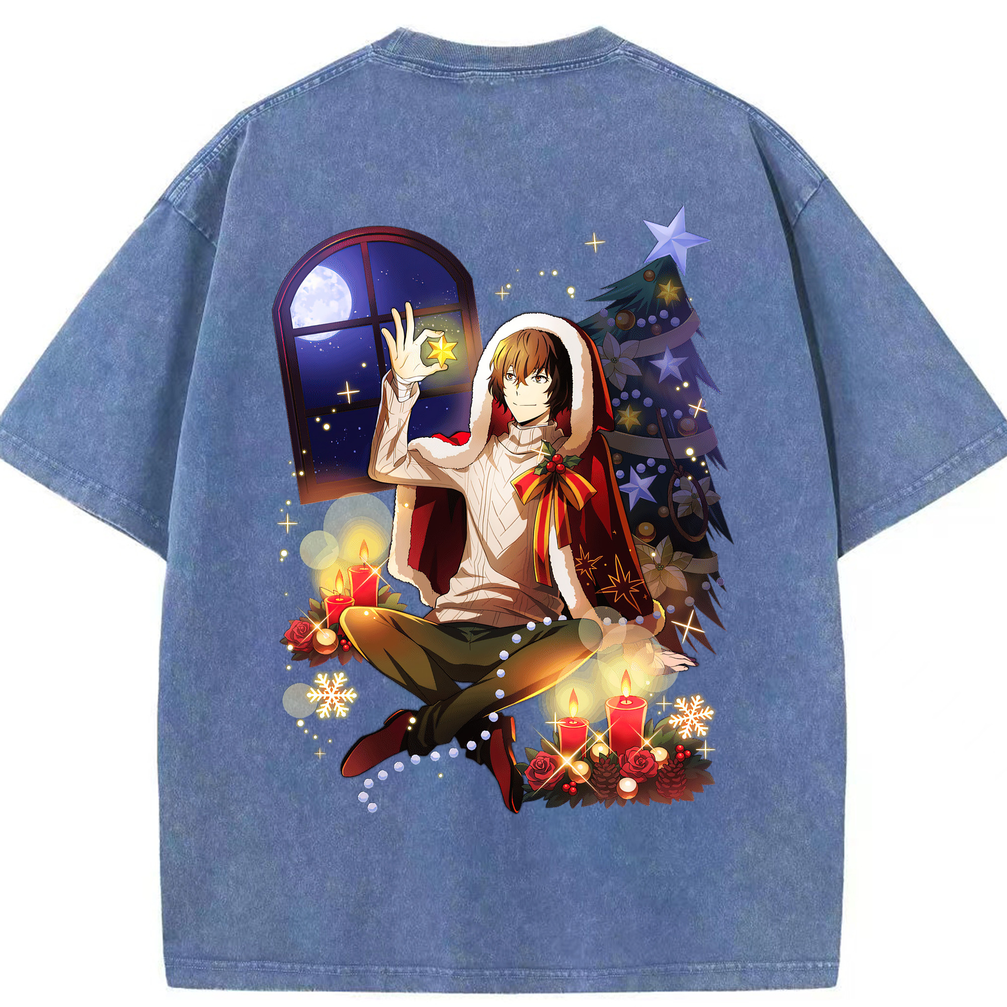 （画像用） 文豪ストレイドッグス Bungo Stray Dogs 綿100% ヴィンテージ風 半袖Tシャツ（背面プリント）