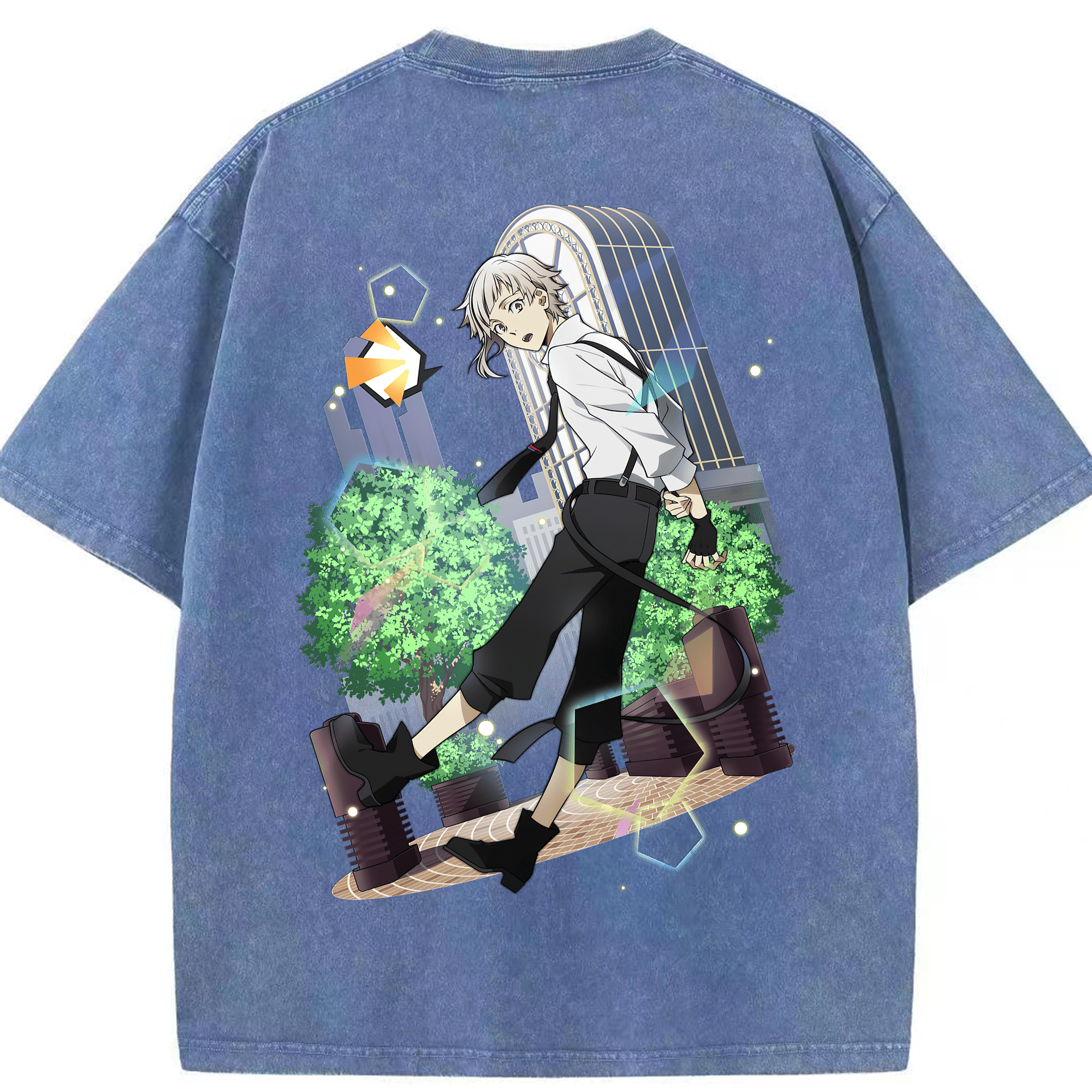 （画像用） 文豪ストレイドッグス Bungo Stray Dogs 綿100% ヴィンテージ風 半袖Tシャツ（背面プリント）