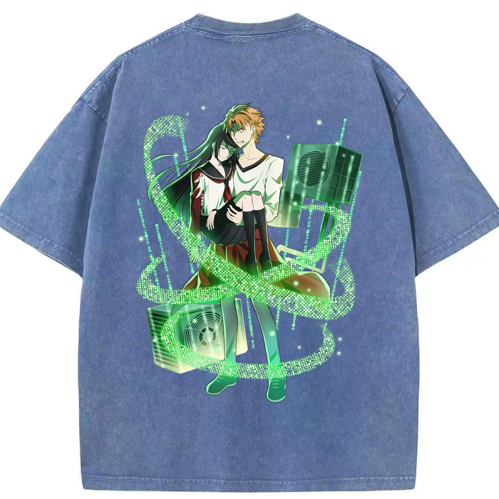 （画像用） 文豪ストレイドッグス Bungo Stray Dogs 綿100% ヴィンテージ風 半袖Tシャツ（背面プリント）