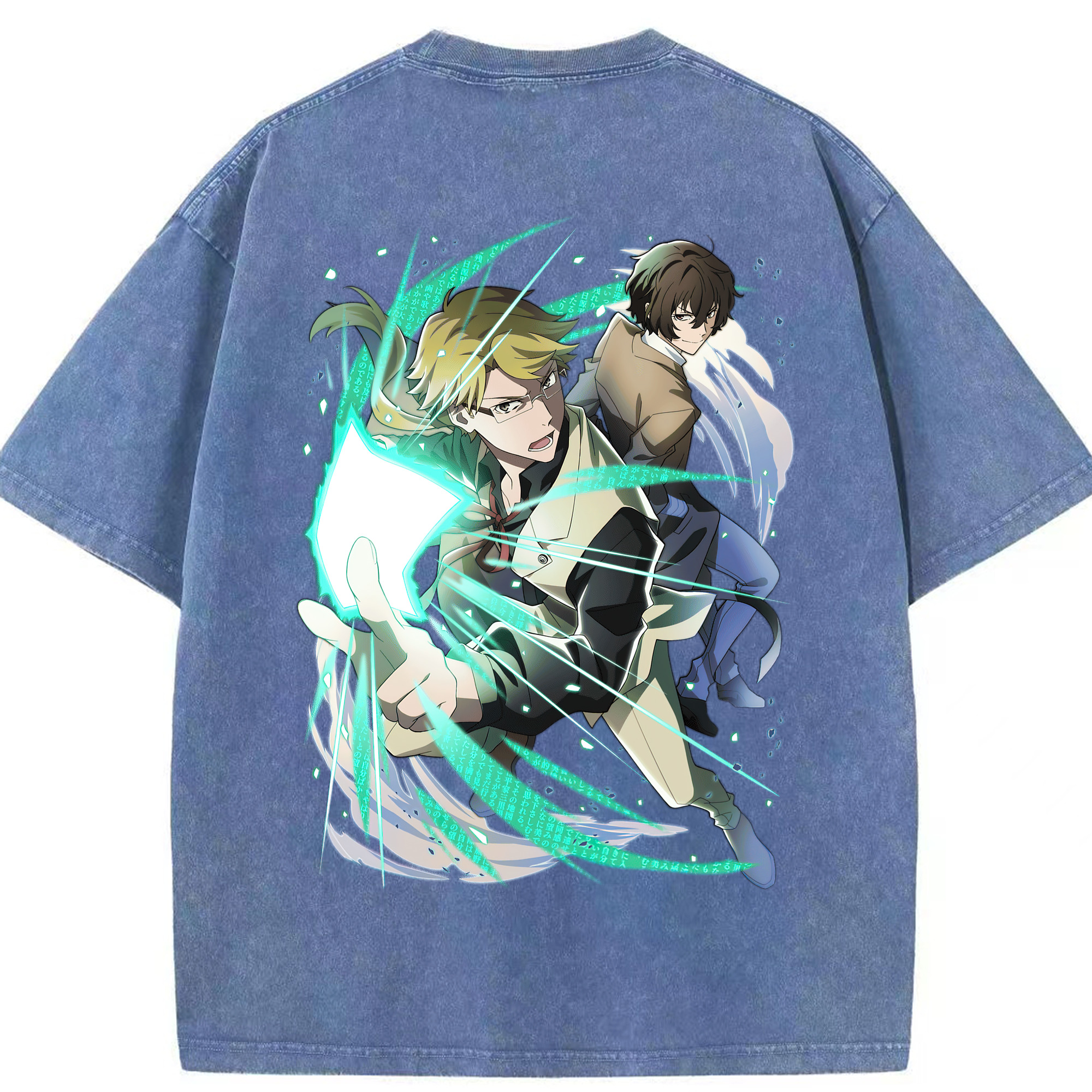 （画像用） 文豪ストレイドッグス Bungo Stray Dogs 綿100% ヴィンテージ風 半袖Tシャツ（背面プリント）