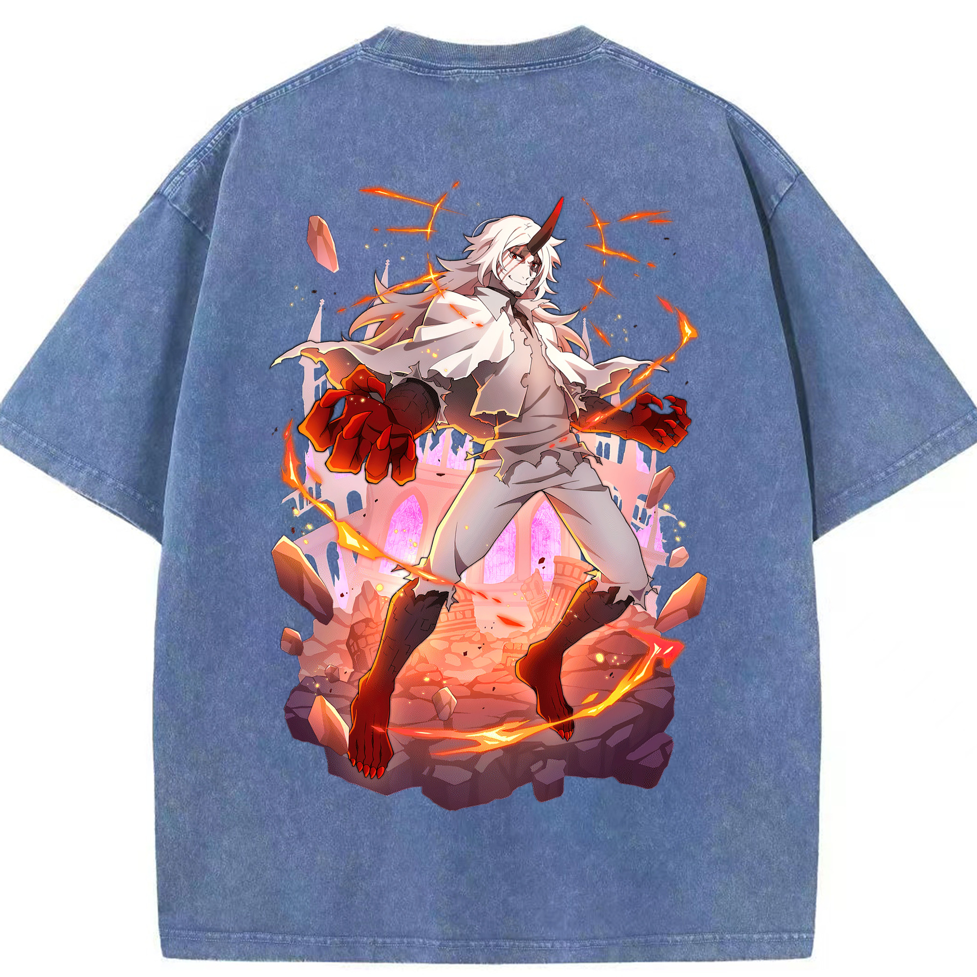 （画像用） 文豪ストレイドッグス Bungo Stray Dogs 綿100% ヴィンテージ風 半袖Tシャツ（背面プリント）