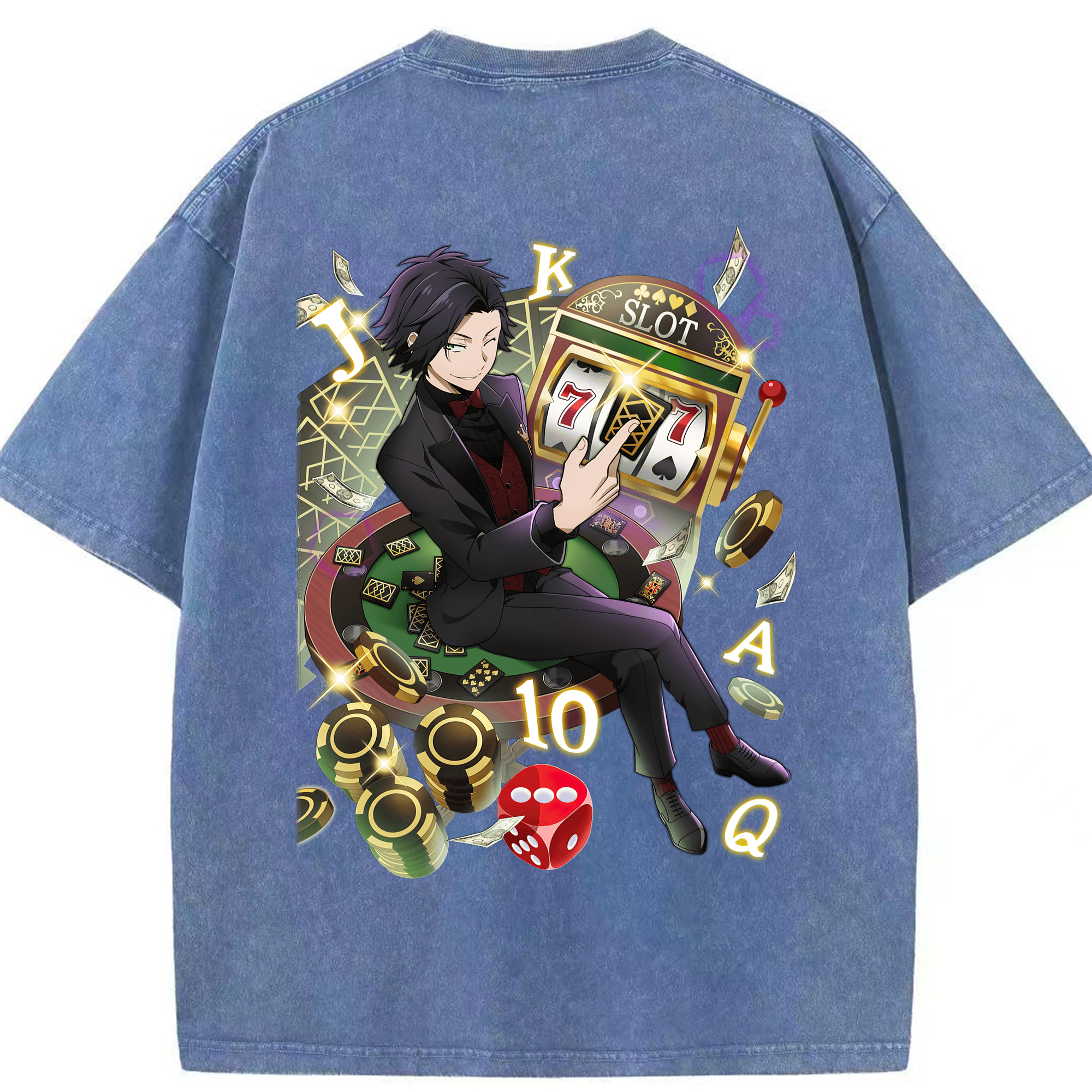 （画像用） 文豪ストレイドッグス Bungo Stray Dogs 綿100% ヴィンテージ風 半袖Tシャツ（背面プリント）