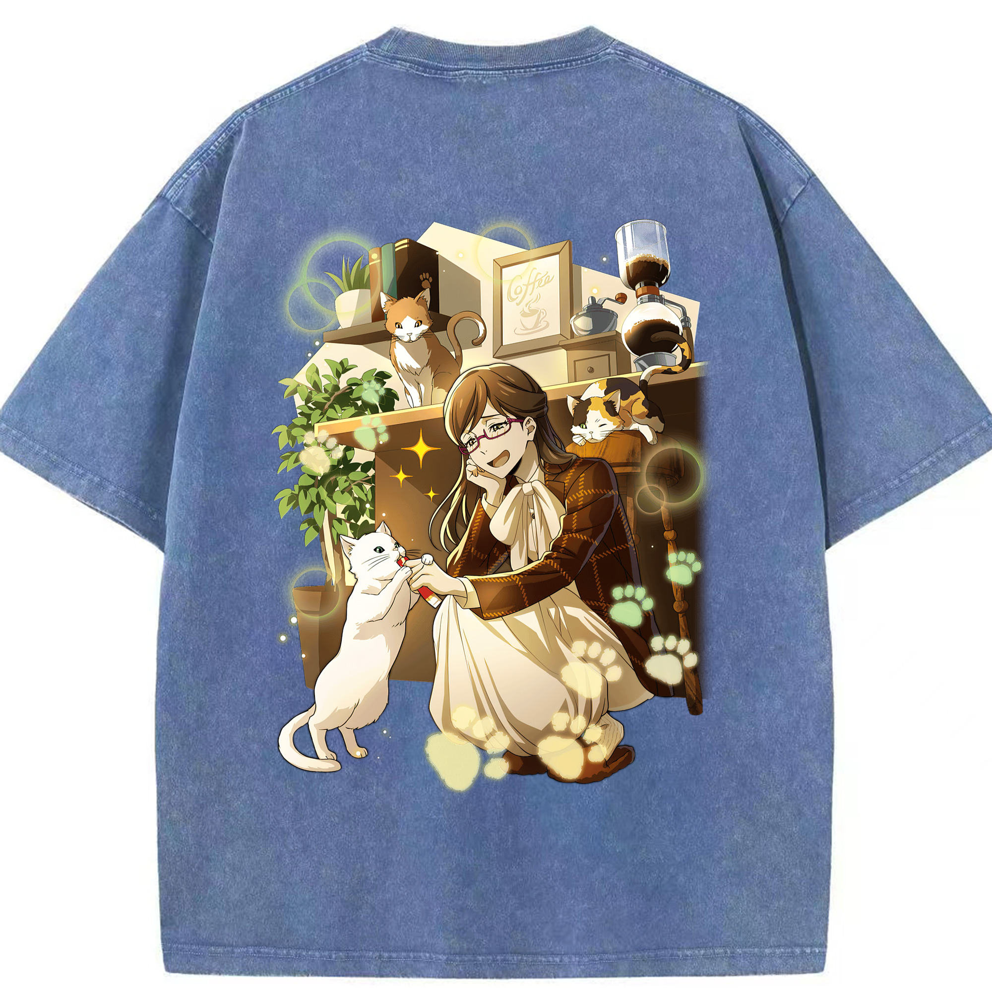 （画像用） 文豪ストレイドッグス Bungo Stray Dogs 綿100% ヴィンテージ風 半袖Tシャツ（背面プリント）