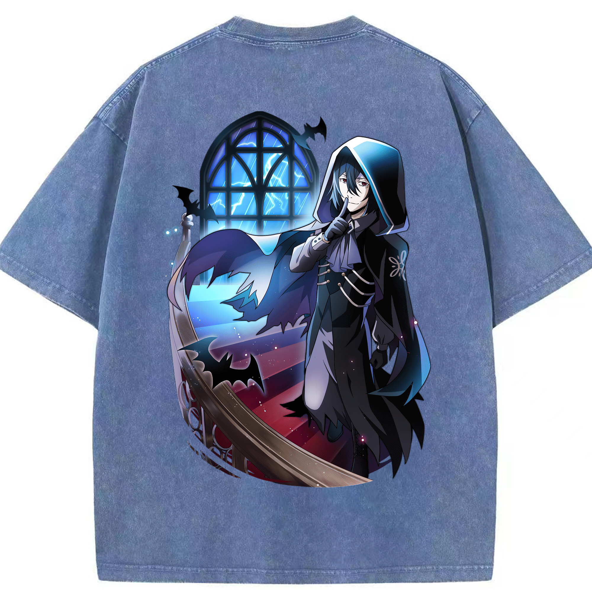 （画像用） 文豪ストレイドッグス Bungo Stray Dogs 綿100% ヴィンテージ風 半袖Tシャツ（背面プリント）