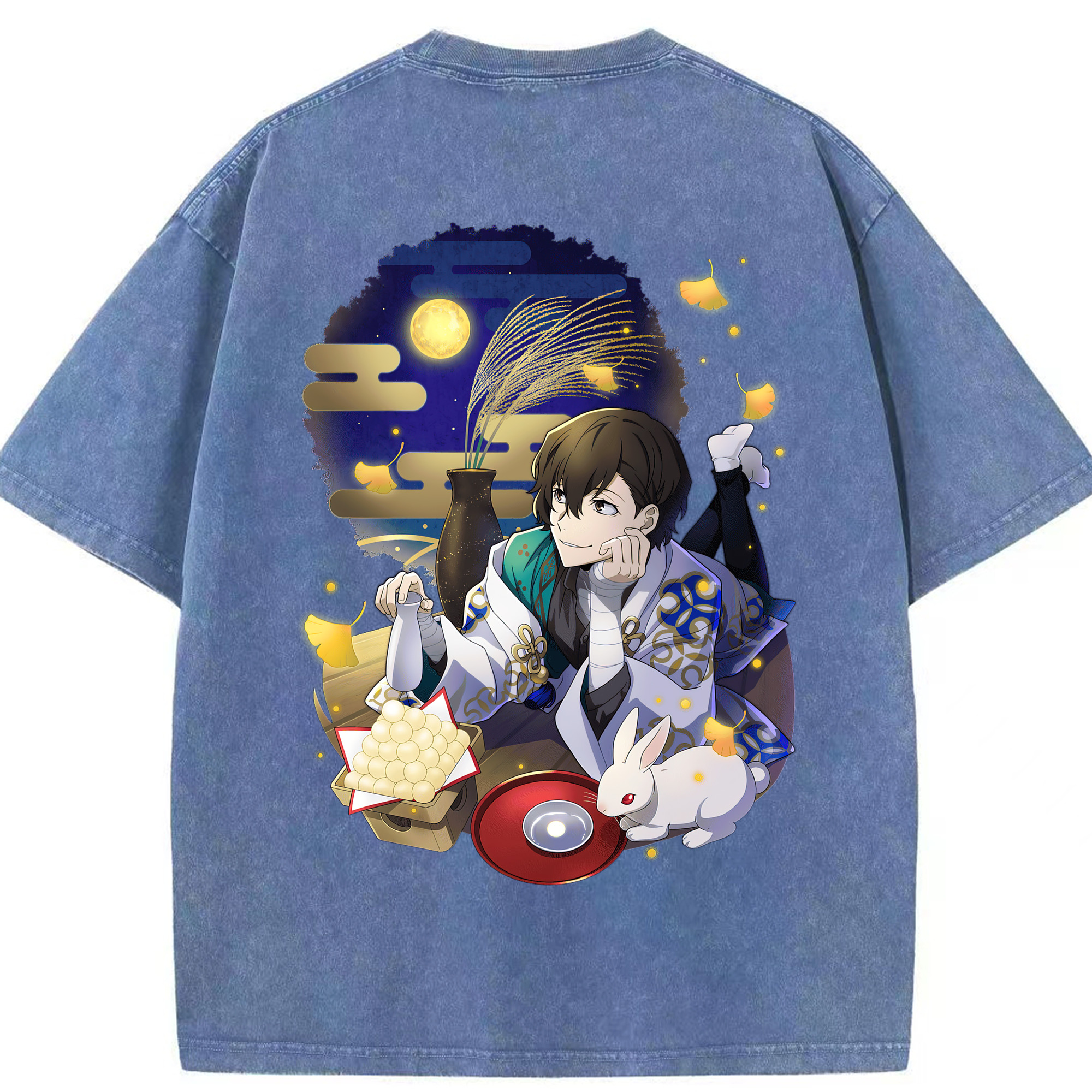 （画像用） 文豪ストレイドッグス Bungo Stray Dogs 綿100% ヴィンテージ風 半袖Tシャツ（背面プリント）