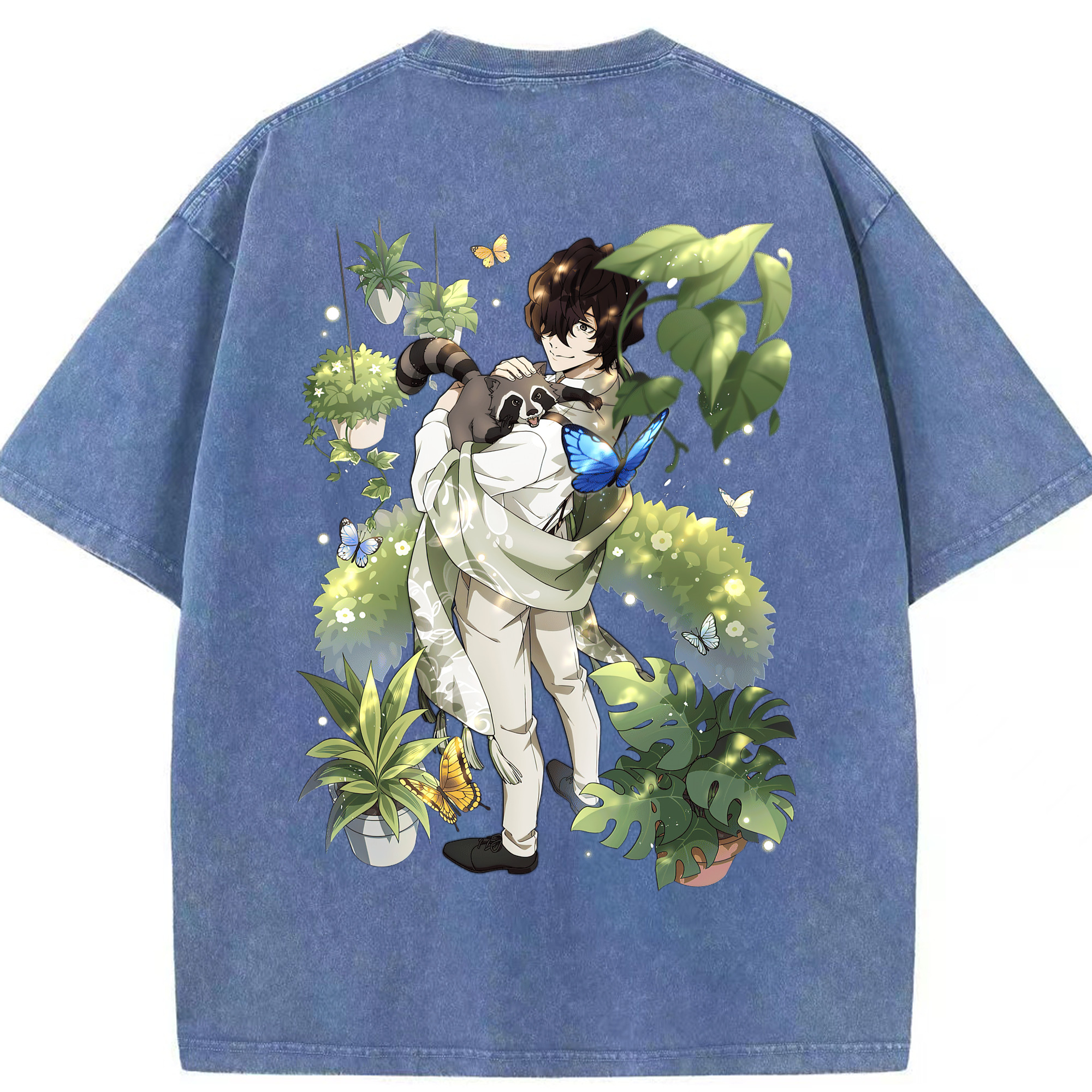 （画像用） 文豪ストレイドッグス Bungo Stray Dogs 綿100% ヴィンテージ風 半袖Tシャツ（背面プリント）