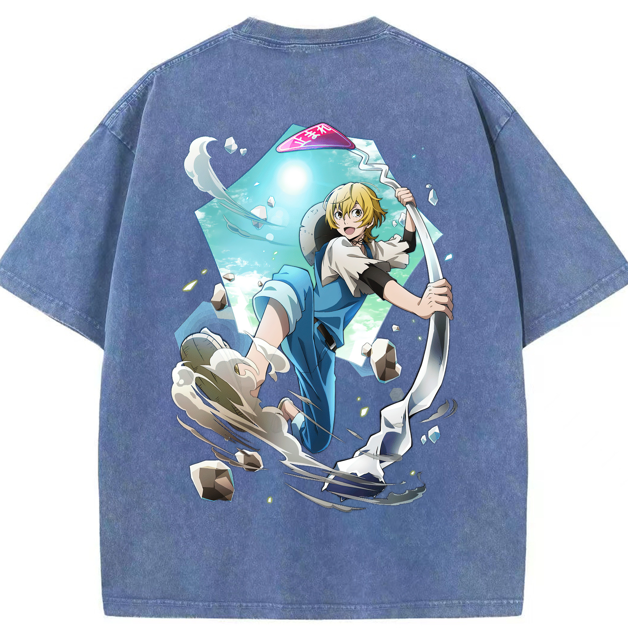 （画像用） 文豪ストレイドッグス Bungo Stray Dogs 綿100% ヴィンテージ風 半袖Tシャツ（背面プリント）