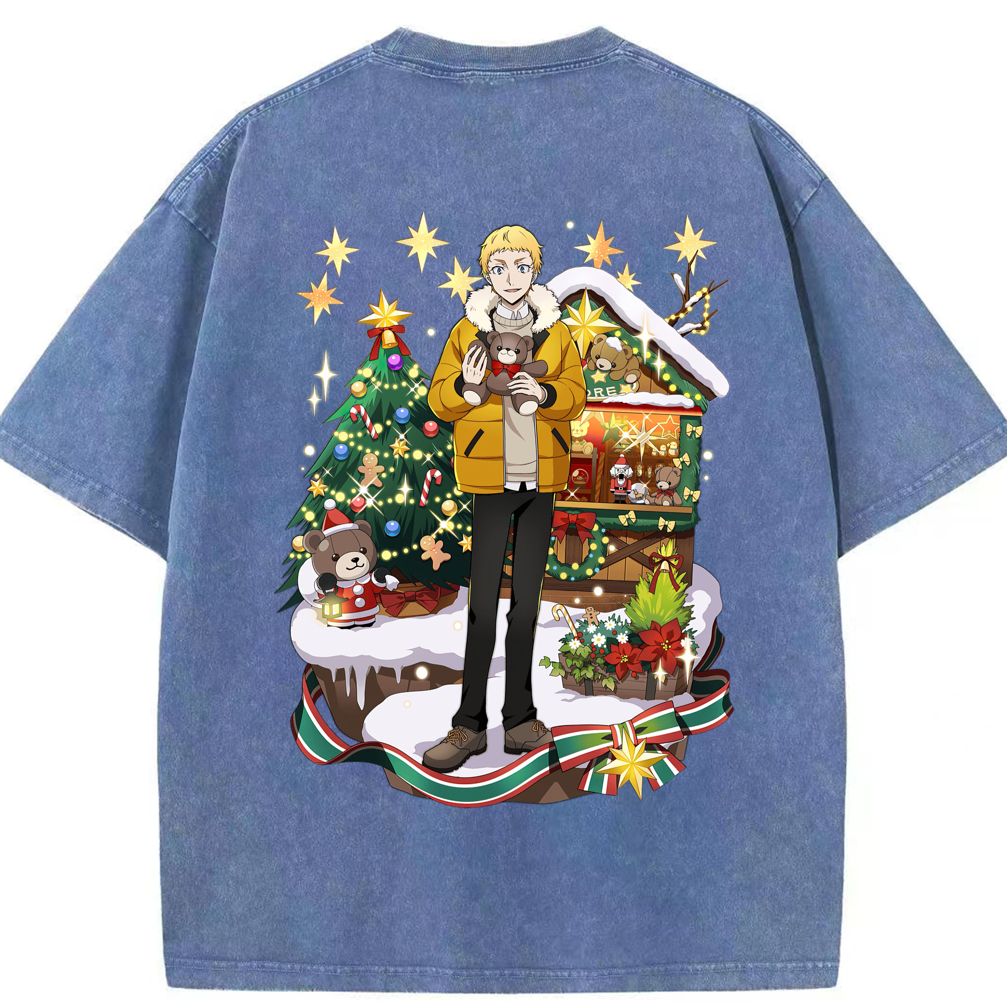 （画像用） 文豪ストレイドッグス Bungo Stray Dogs 綿100% ヴィンテージ風 半袖Tシャツ（背面プリント）