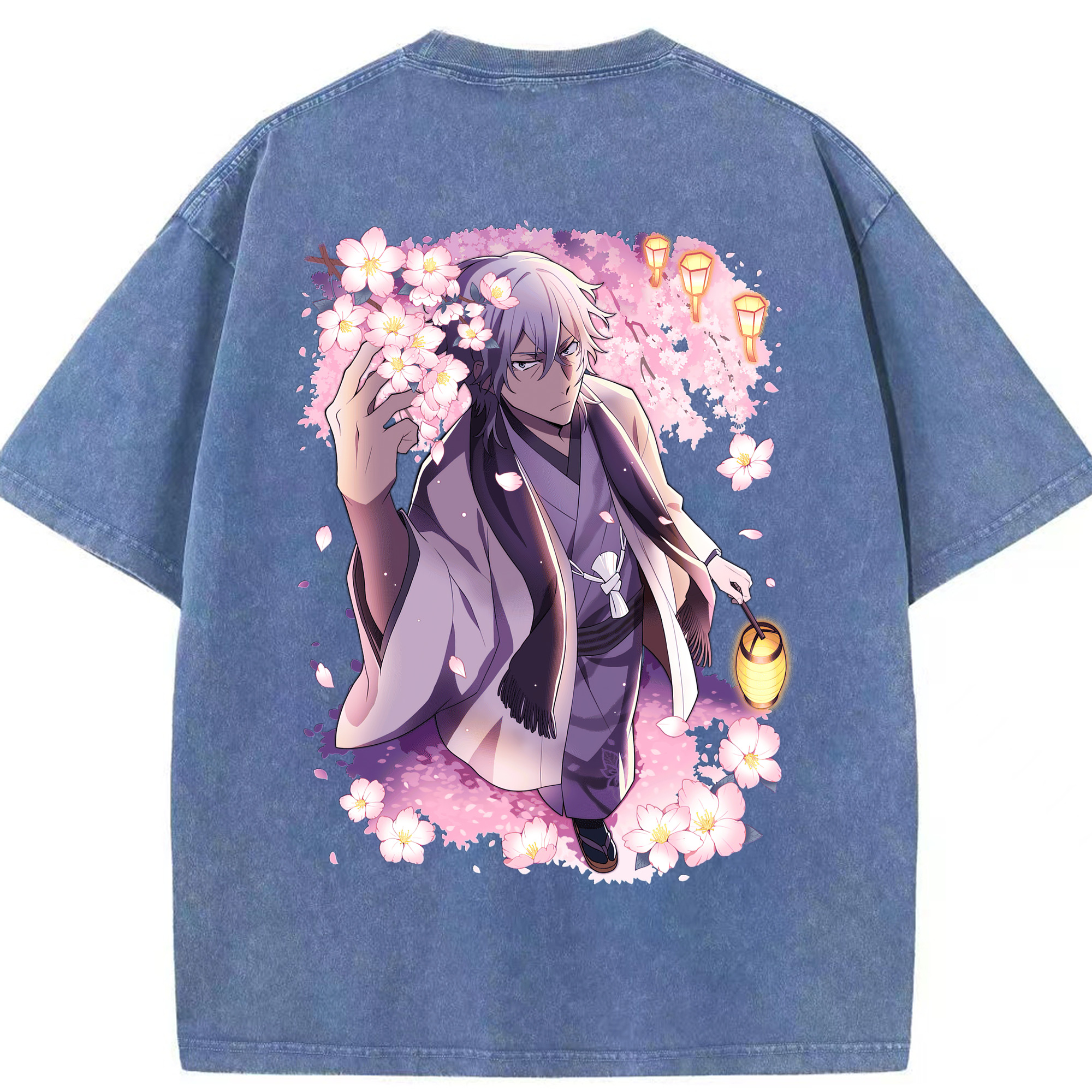 （画像用） 文豪ストレイドッグス Bungo Stray Dogs 綿100% ヴィンテージ風 半袖Tシャツ（背面プリント）