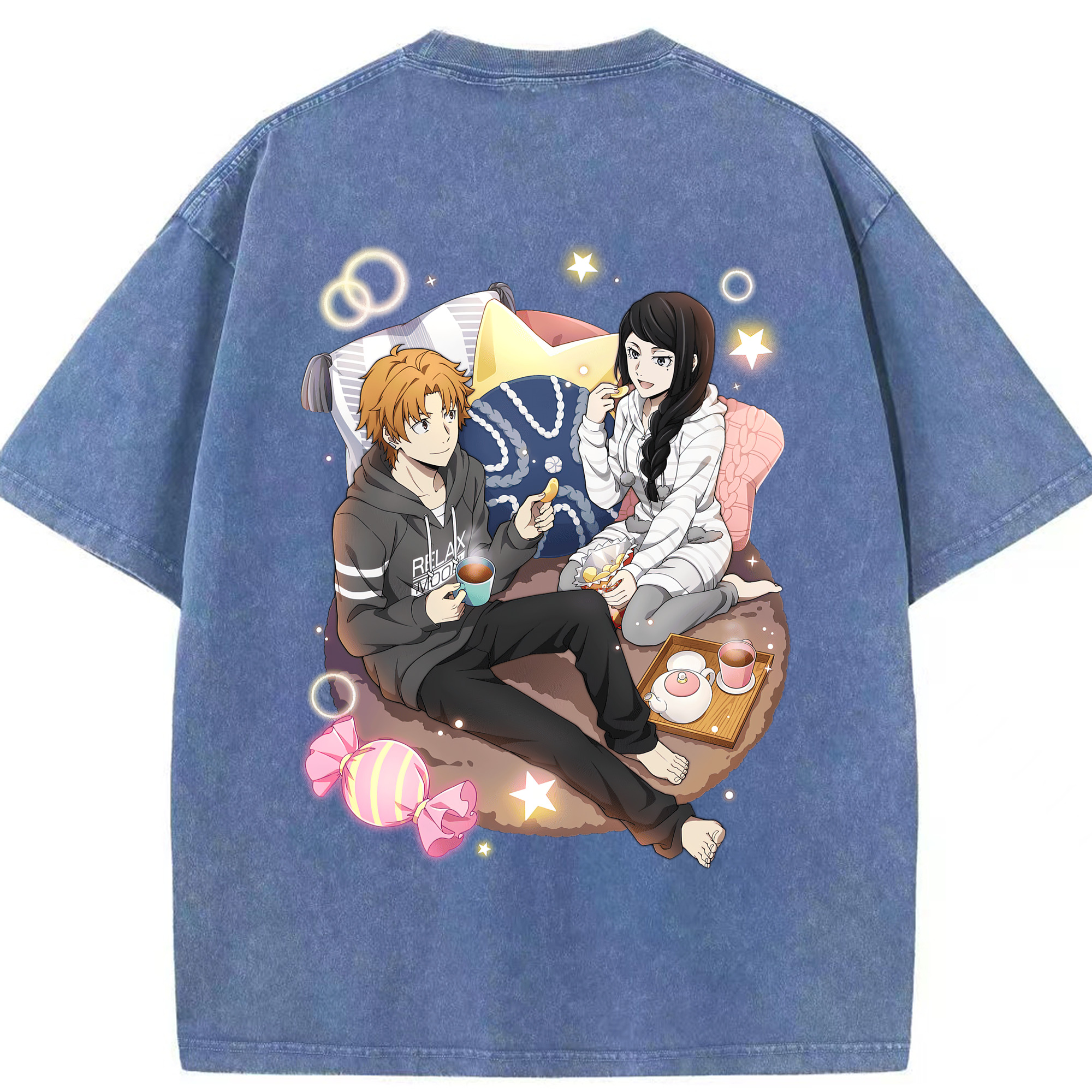 （画像用） 文豪ストレイドッグス Bungo Stray Dogs 綿100% ヴィンテージ風 半袖Tシャツ（背面プリント）