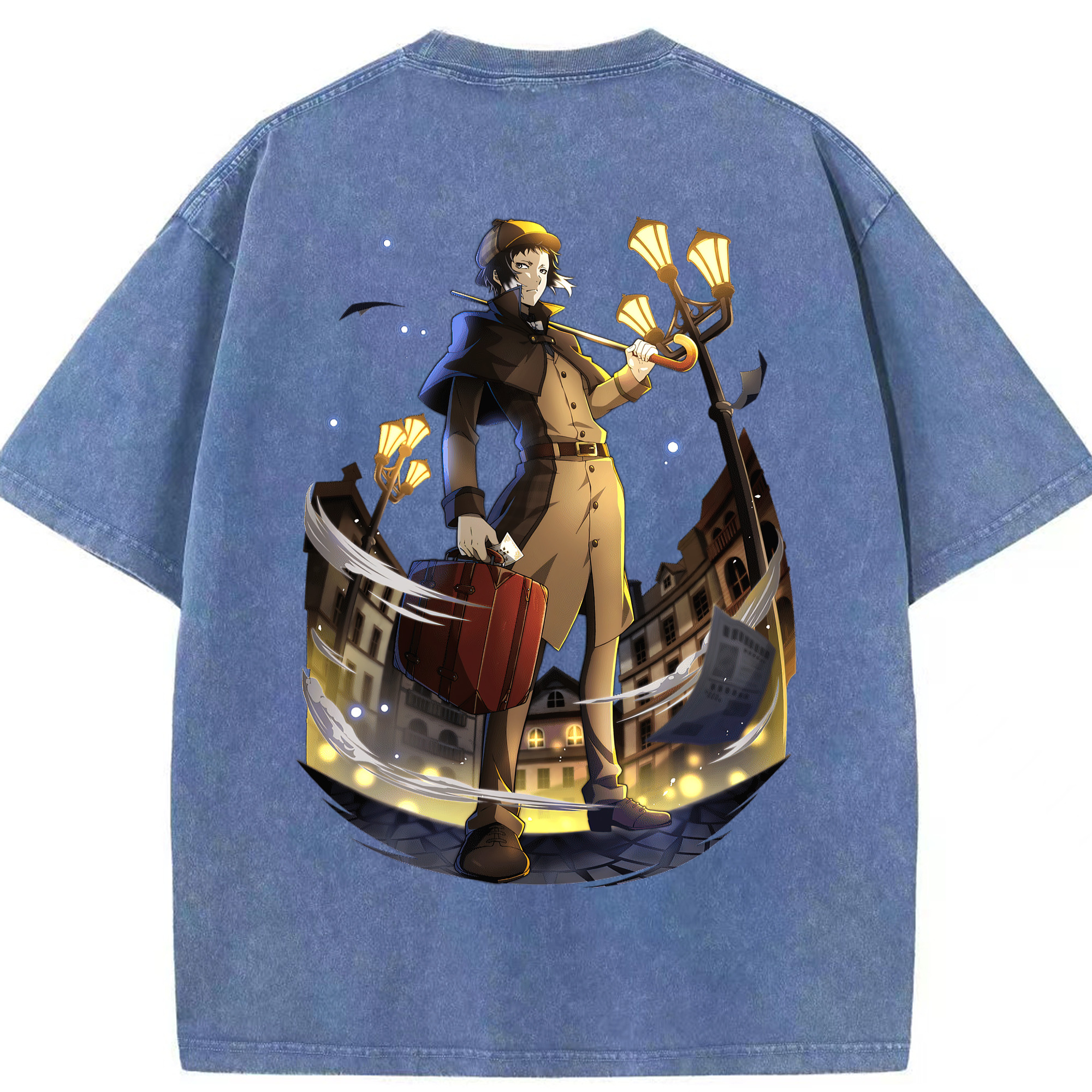 （画像用） 文豪ストレイドッグス Bungo Stray Dogs 綿100% ヴィンテージ風 半袖Tシャツ（背面プリント）