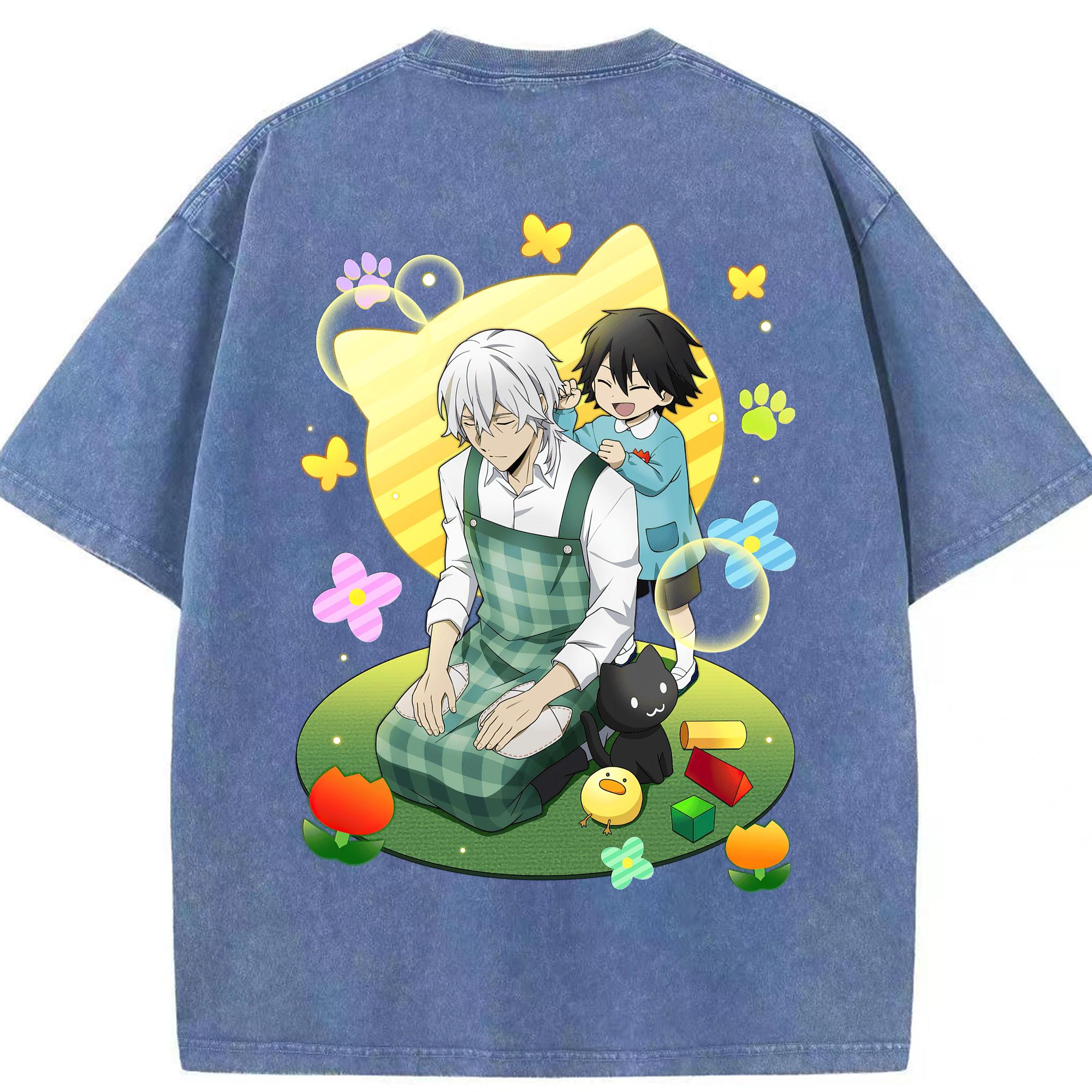 （画像用） 文豪ストレイドッグス Bungo Stray Dogs 綿100% ヴィンテージ風 半袖Tシャツ（背面プリント）