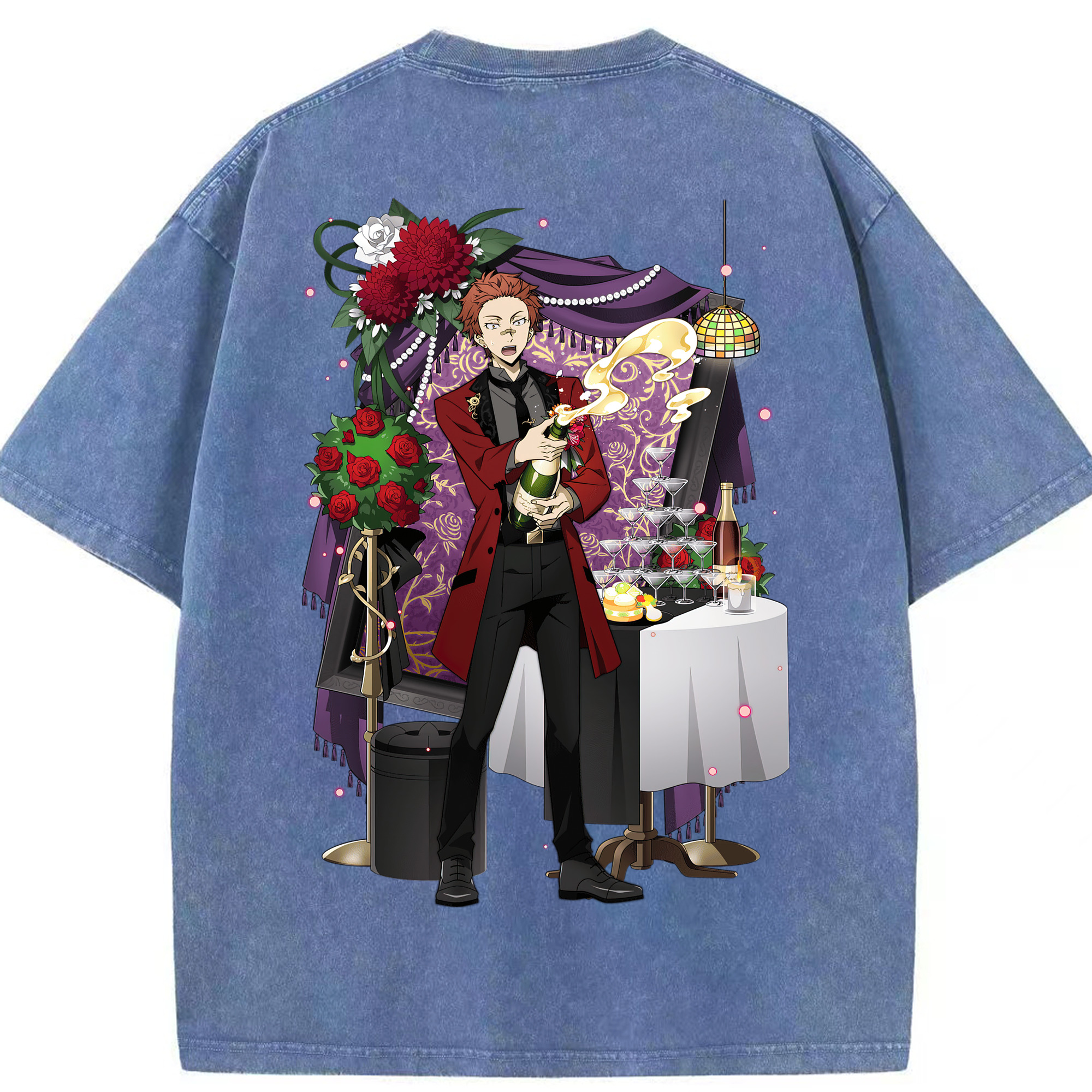 （画像用） 文豪ストレイドッグス Bungo Stray Dogs 綿100% ヴィンテージ風 半袖Tシャツ（背面プリント）