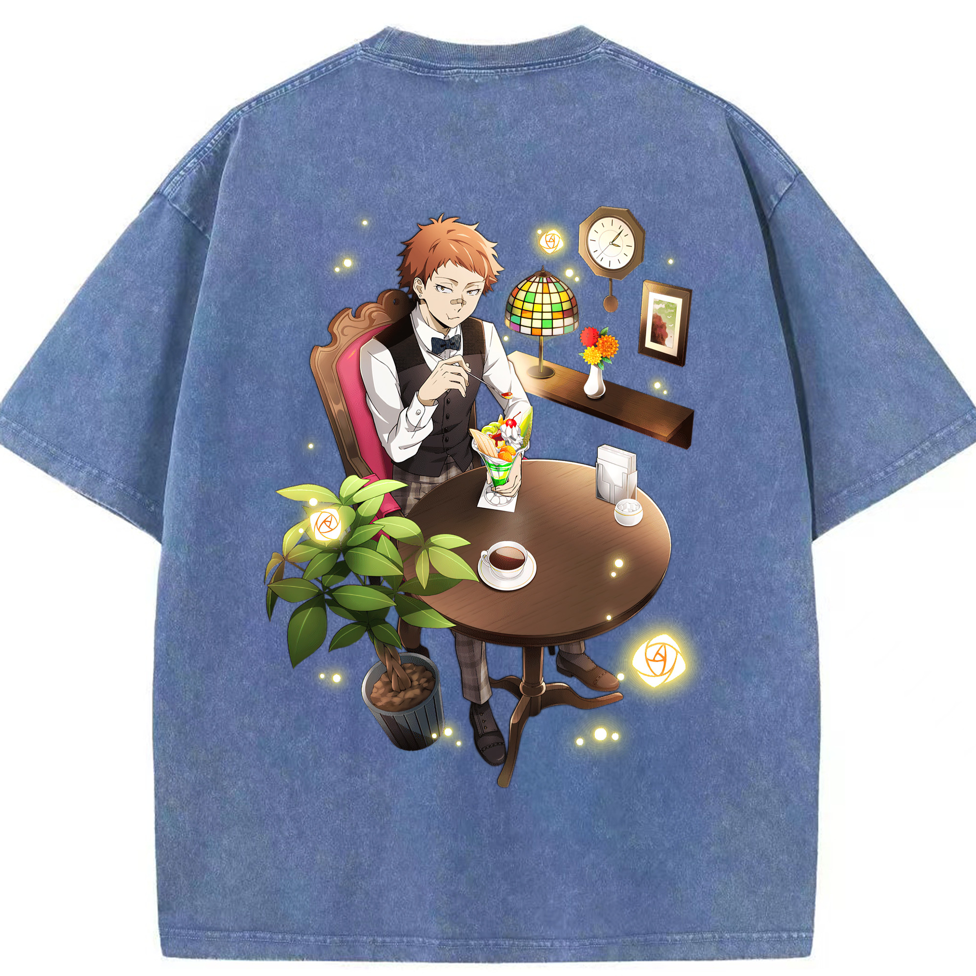 （画像用） 文豪ストレイドッグス Bungo Stray Dogs 綿100% ヴィンテージ風 半袖Tシャツ（背面プリント）