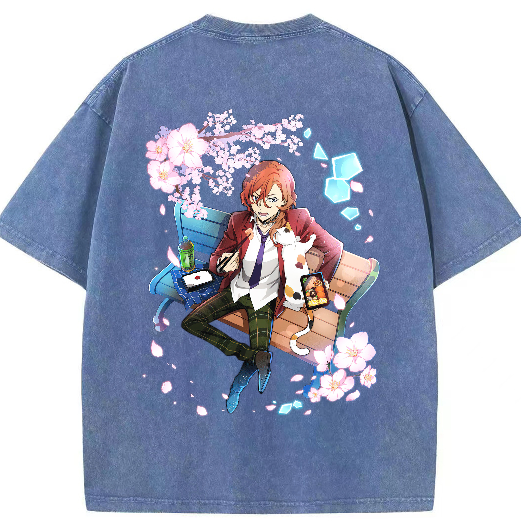 （画像用） 文豪ストレイドッグス Bungo Stray Dogs 綿100% ヴィンテージ風 半袖Tシャツ（背面プリント）