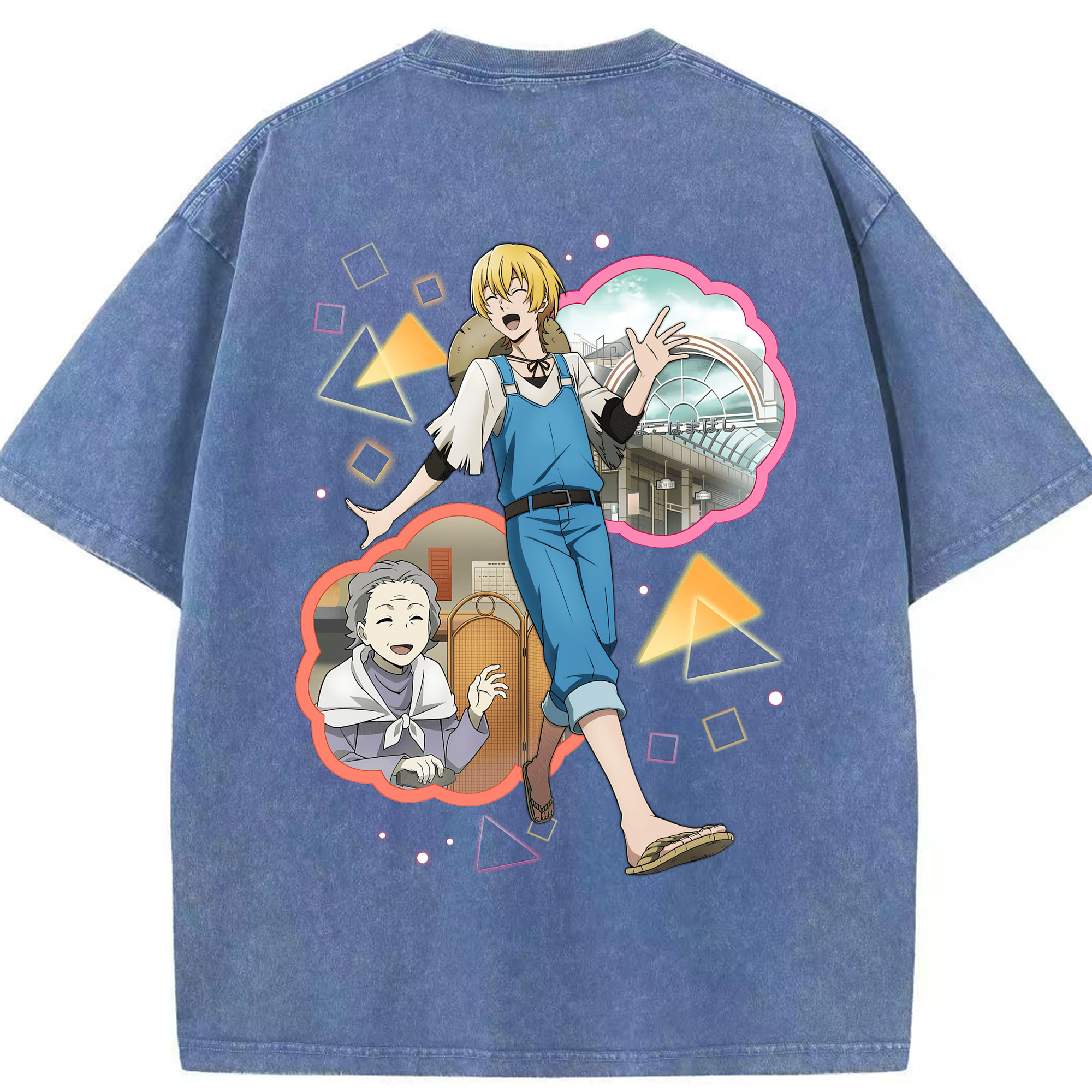 （画像用） 文豪ストレイドッグス Bungo Stray Dogs 綿100% ヴィンテージ風 半袖Tシャツ（背面プリント）
