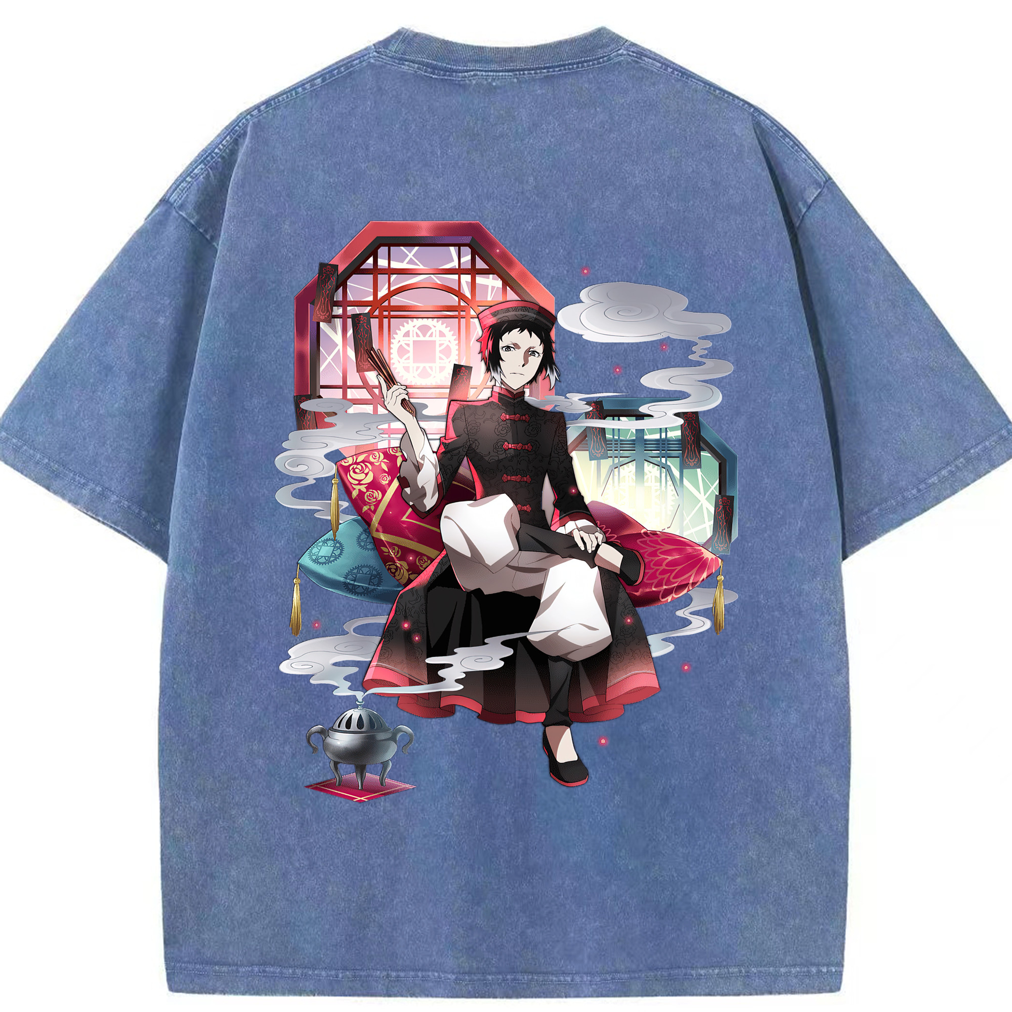 （画像用） 文豪ストレイドッグス Bungo Stray Dogs 綿100% ヴィンテージ風 半袖Tシャツ（背面プリント）