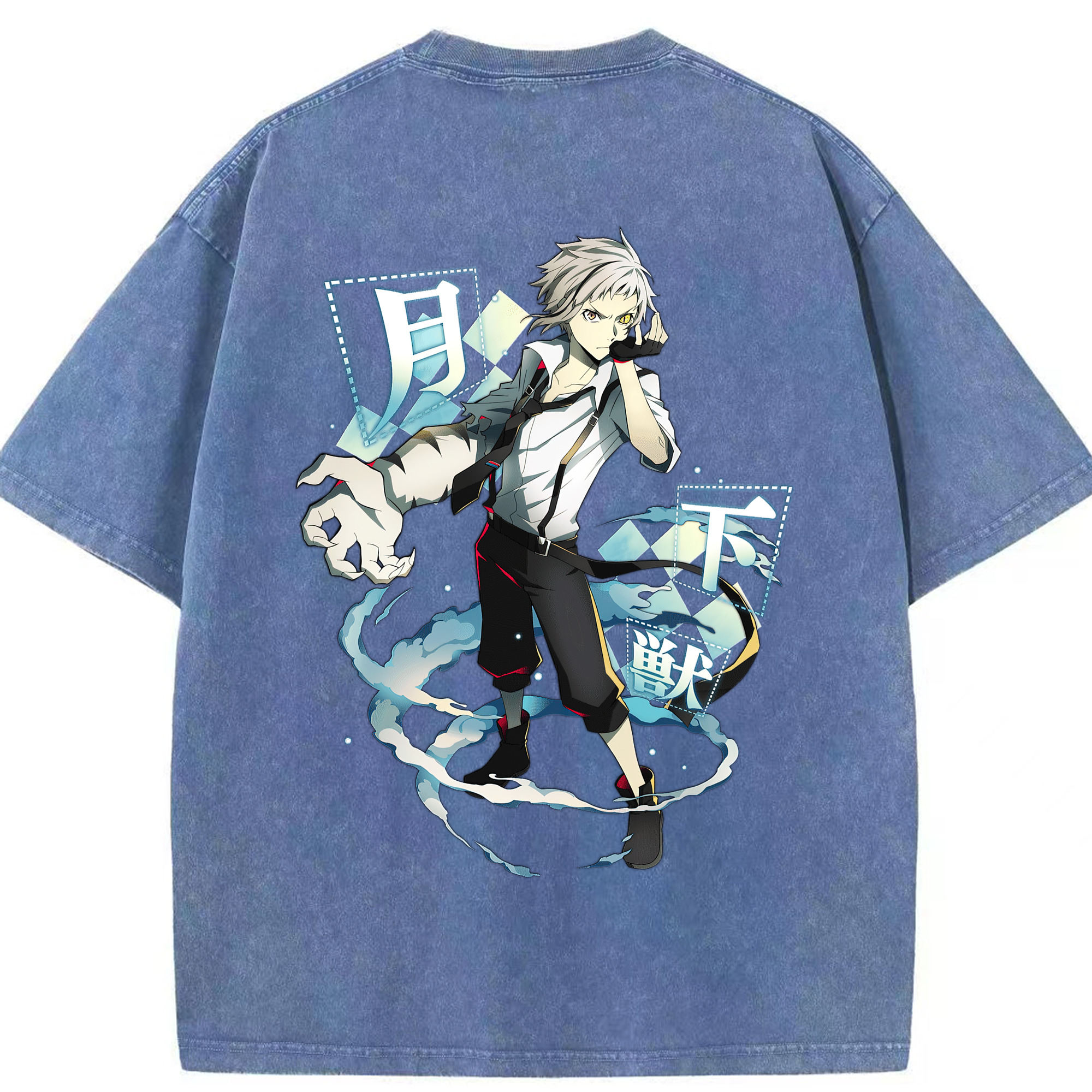 （画像用） 文豪ストレイドッグス Bungo Stray Dogs 綿100% ヴィンテージ風 半袖Tシャツ（背面プリント）
