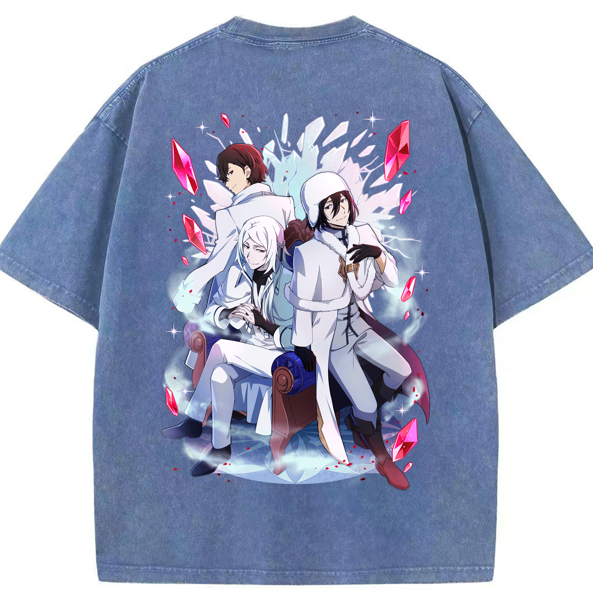 （画像用） 文豪ストレイドッグス Bungo Stray Dogs 綿100% ヴィンテージ風 半袖Tシャツ（背面プリント）