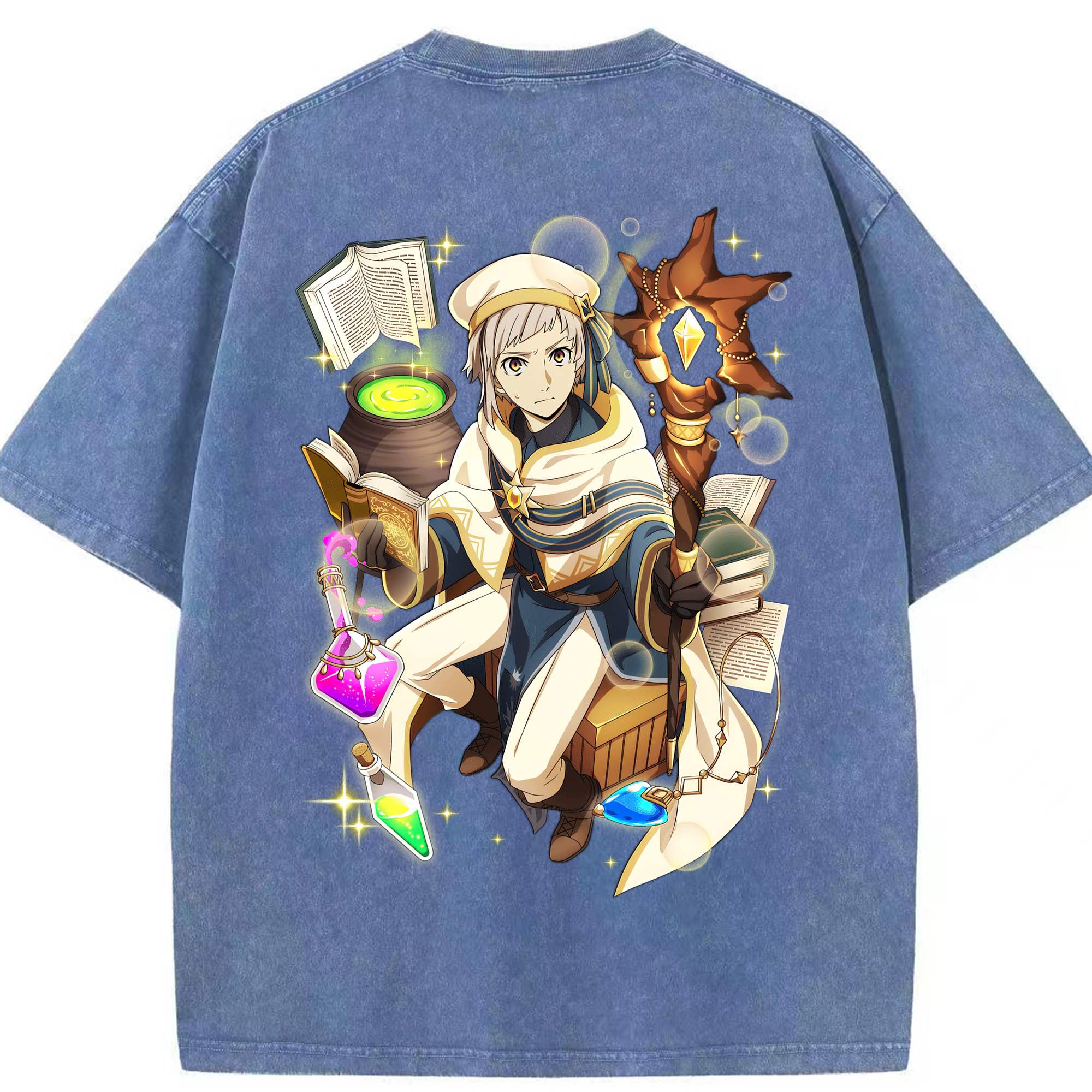 （画像用） 文豪ストレイドッグス Bungo Stray Dogs 綿100% ヴィンテージ風 半袖Tシャツ（背面プリント）
