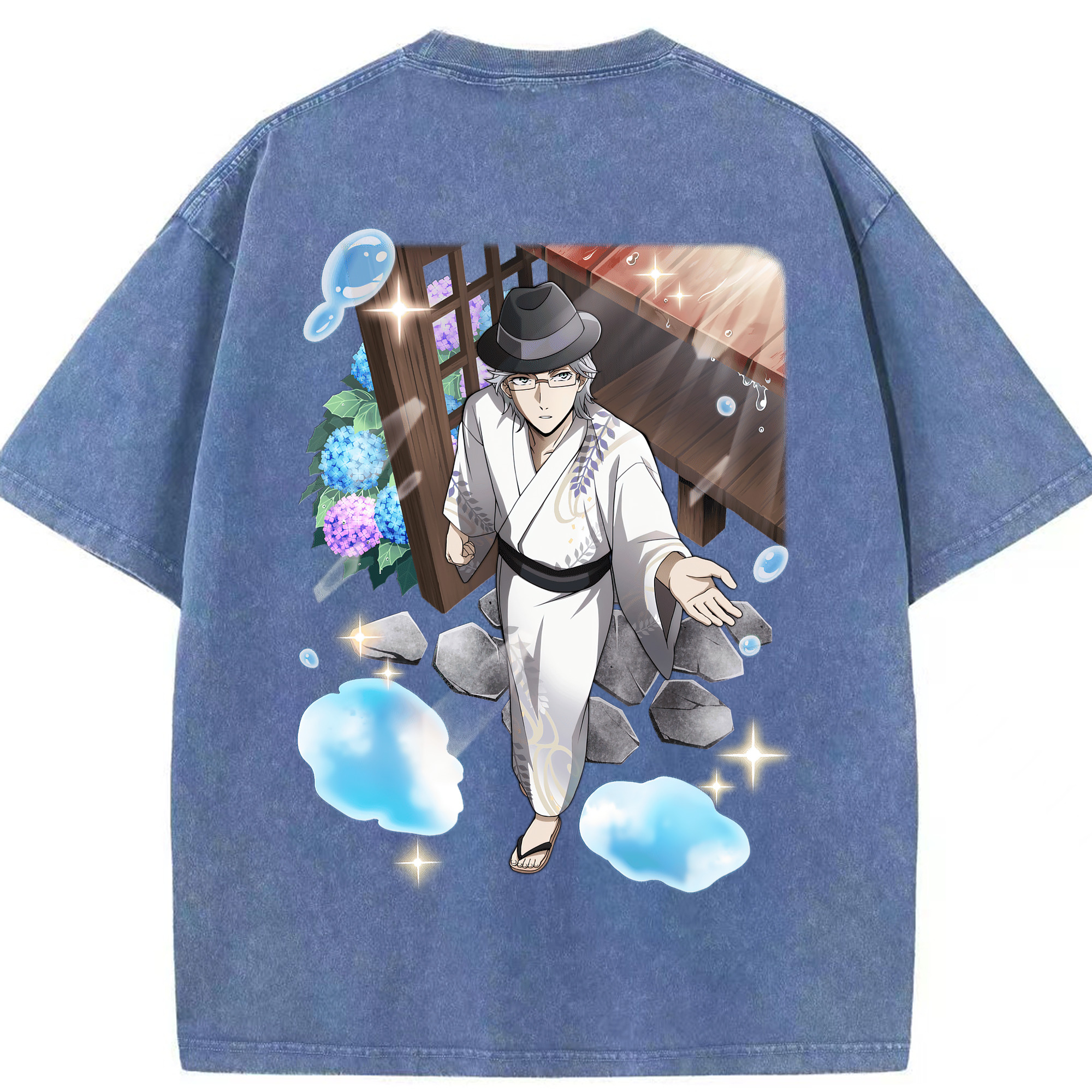 （画像用） 文豪ストレイドッグス Bungo Stray Dogs 綿100% ヴィンテージ風 半袖Tシャツ（背面プリント）