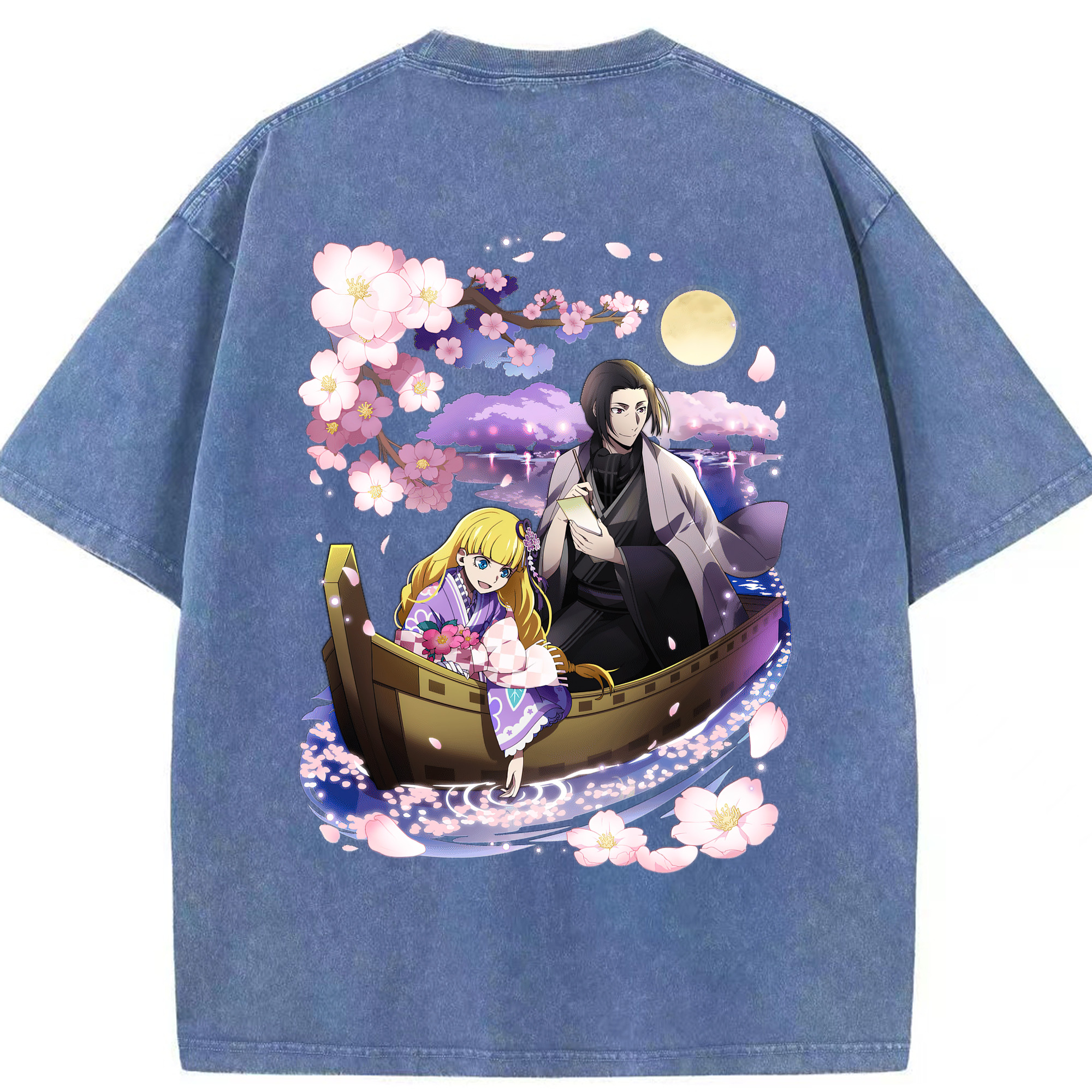（画像用） 文豪ストレイドッグス Bungo Stray Dogs 綿100% ヴィンテージ風 半袖Tシャツ（背面プリント）