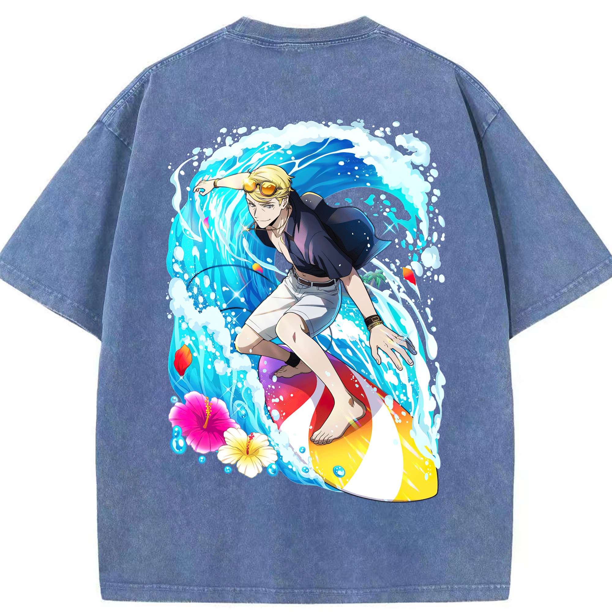 （画像用） 文豪ストレイドッグス Bungo Stray Dogs 綿100% ヴィンテージ風 半袖Tシャツ（背面プリント）