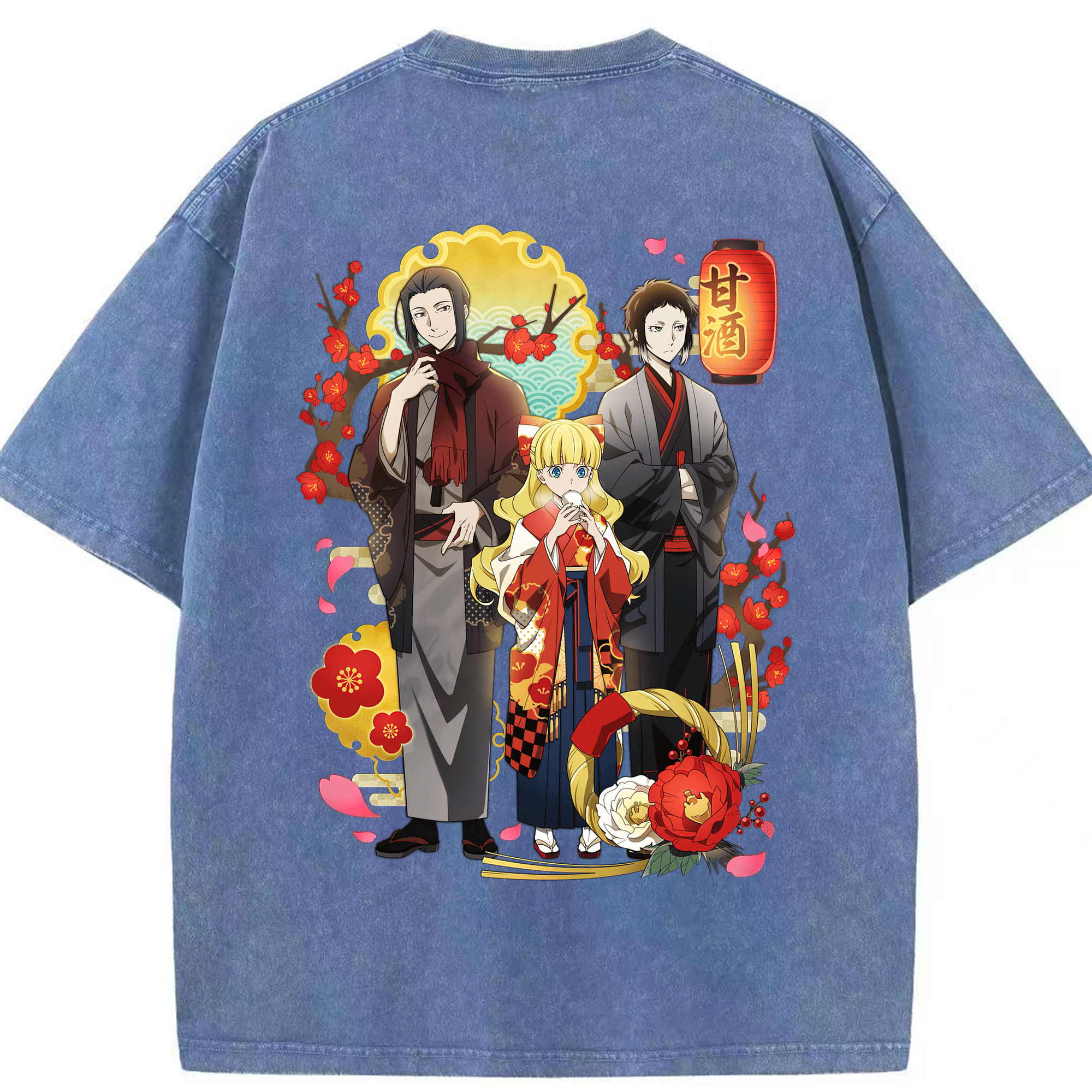 （画像用） 文豪ストレイドッグス Bungo Stray Dogs 綿100% ヴィンテージ風 半袖Tシャツ（背面プリント）