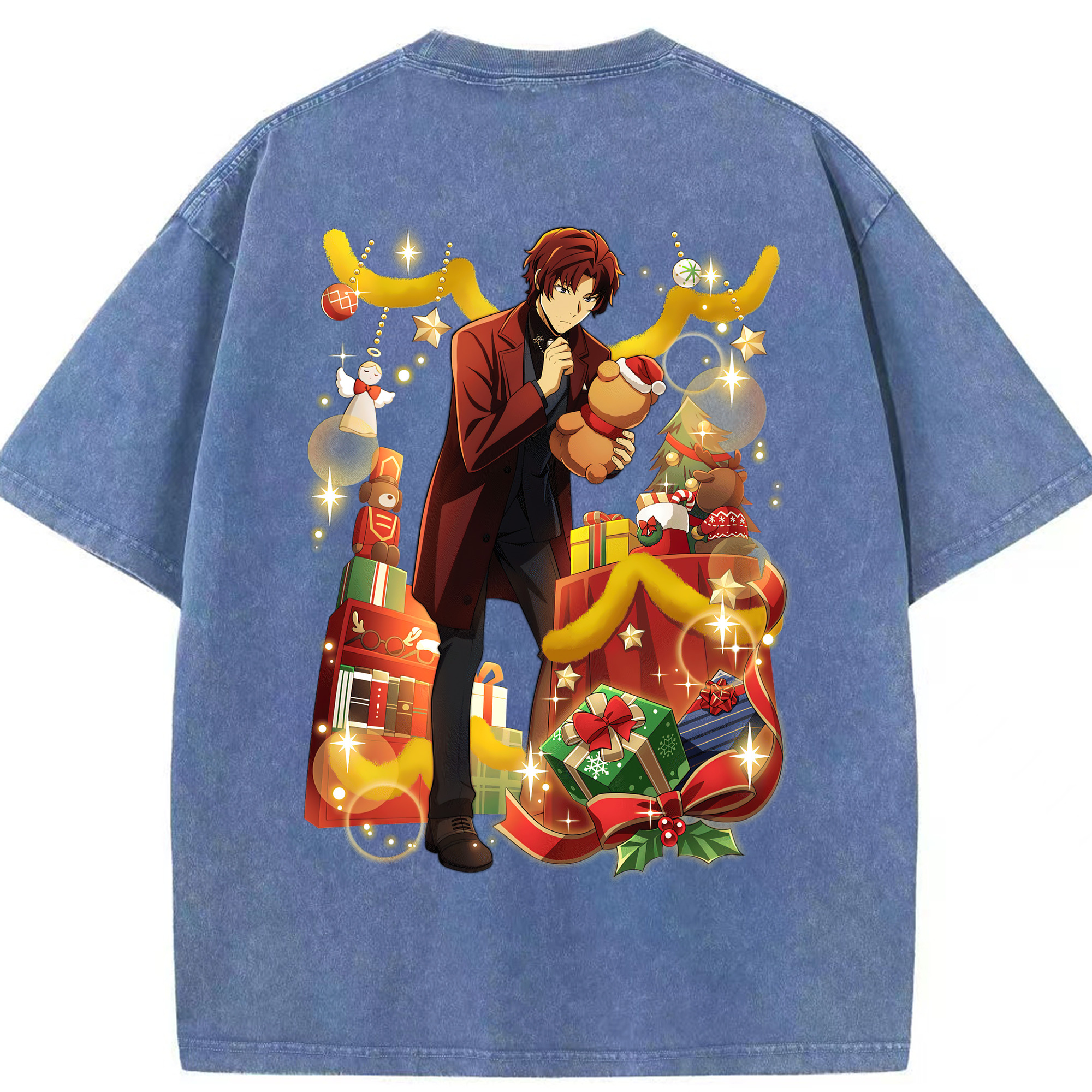 （画像用） 文豪ストレイドッグス Bungo Stray Dogs 綿100% ヴィンテージ風 半袖Tシャツ（背面プリント）