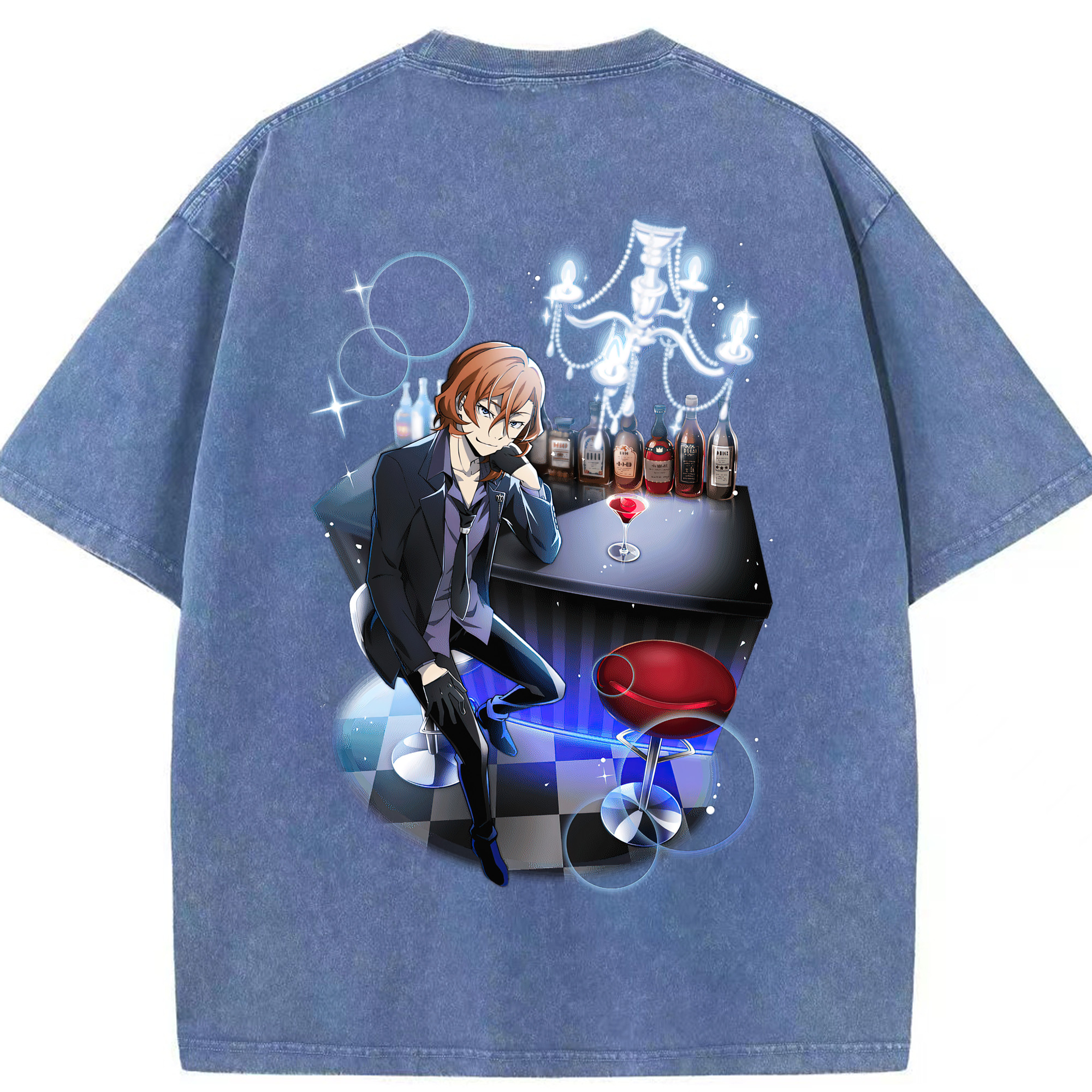 （画像用） 文豪ストレイドッグス Bungo Stray Dogs 綿100% ヴィンテージ風 半袖Tシャツ（背面プリント）