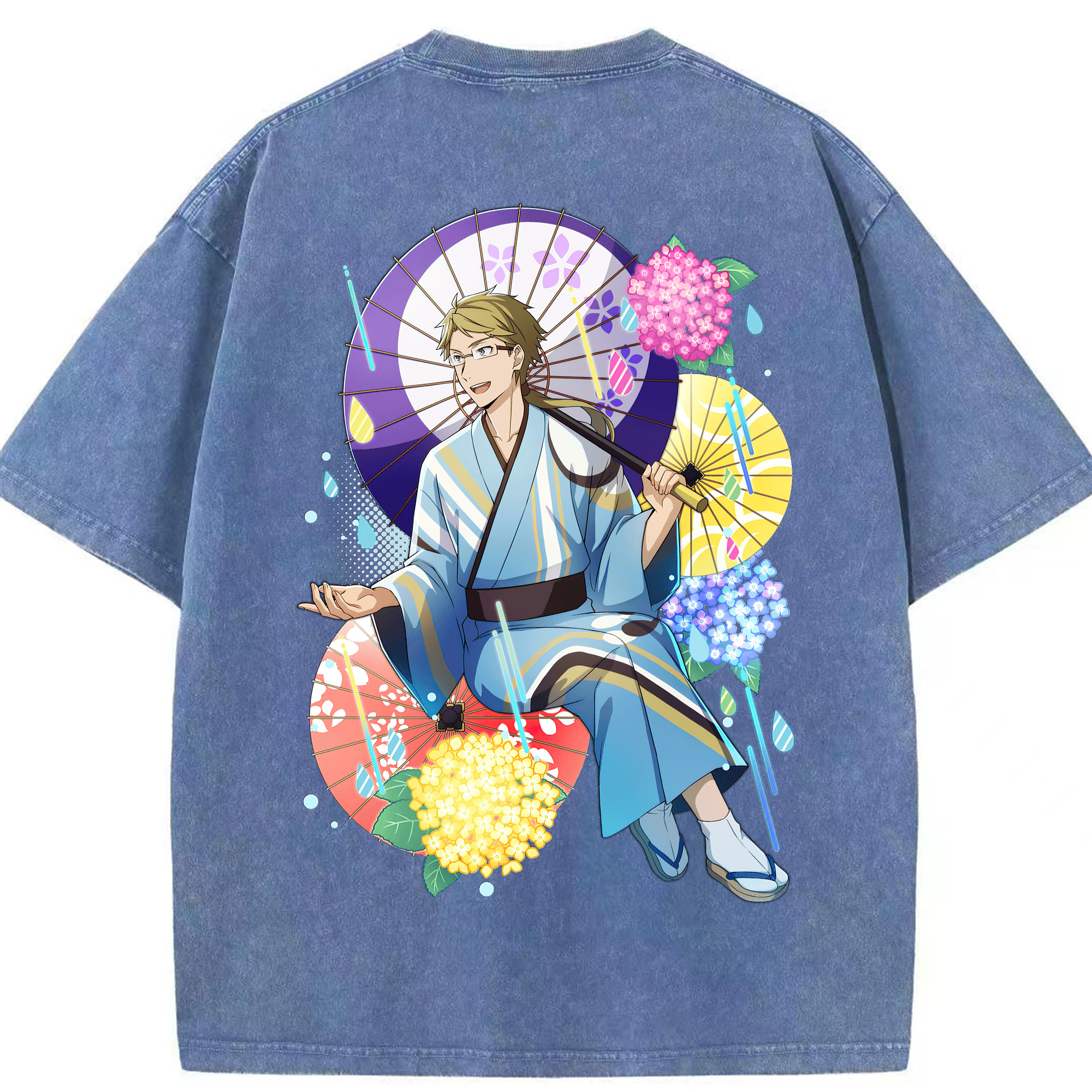 （画像用） 文豪ストレイドッグス Bungo Stray Dogs 綿100% ヴィンテージ風 半袖Tシャツ（背面プリント）