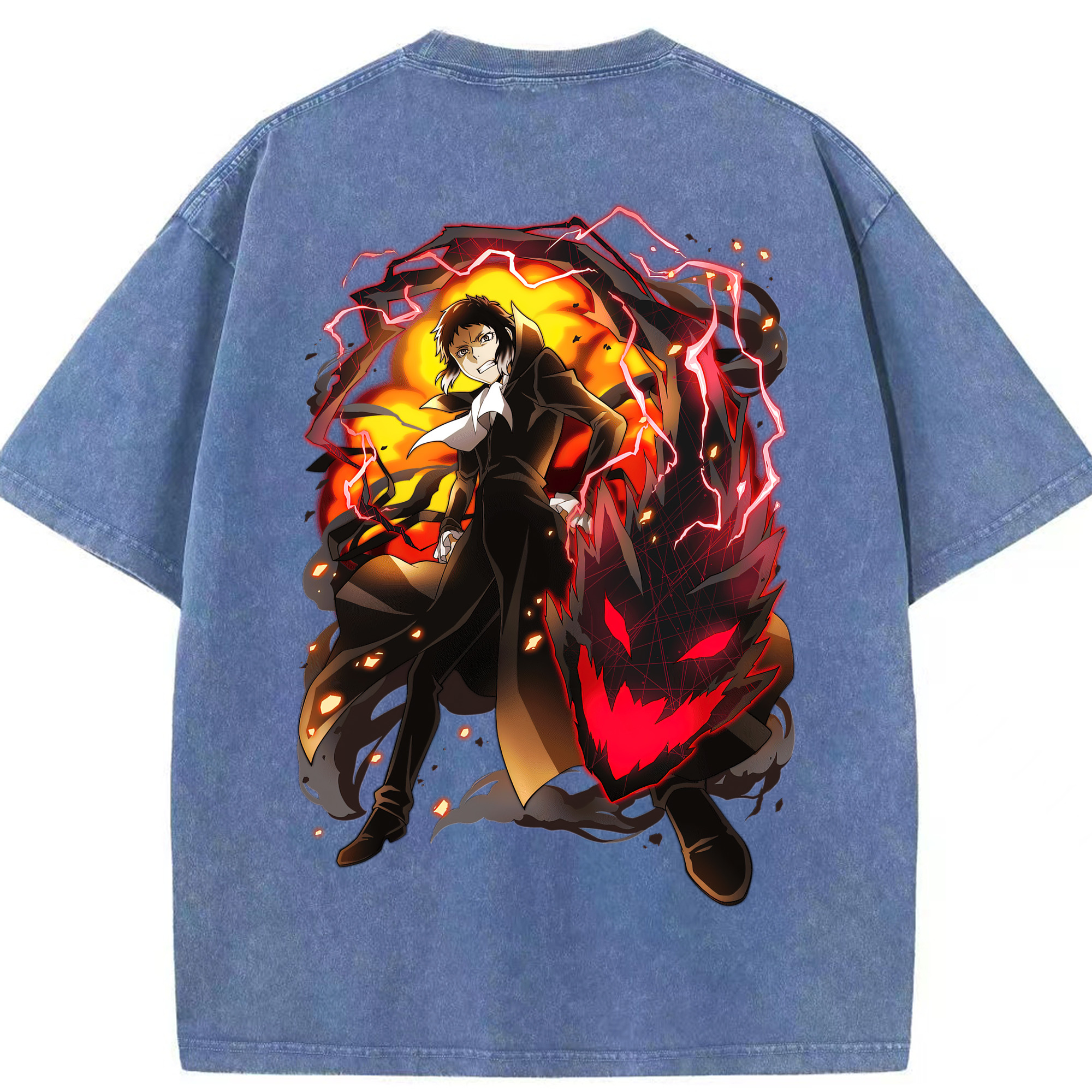 （画像用） 文豪ストレイドッグス Bungo Stray Dogs 綿100% ヴィンテージ風 半袖Tシャツ（背面プリント）