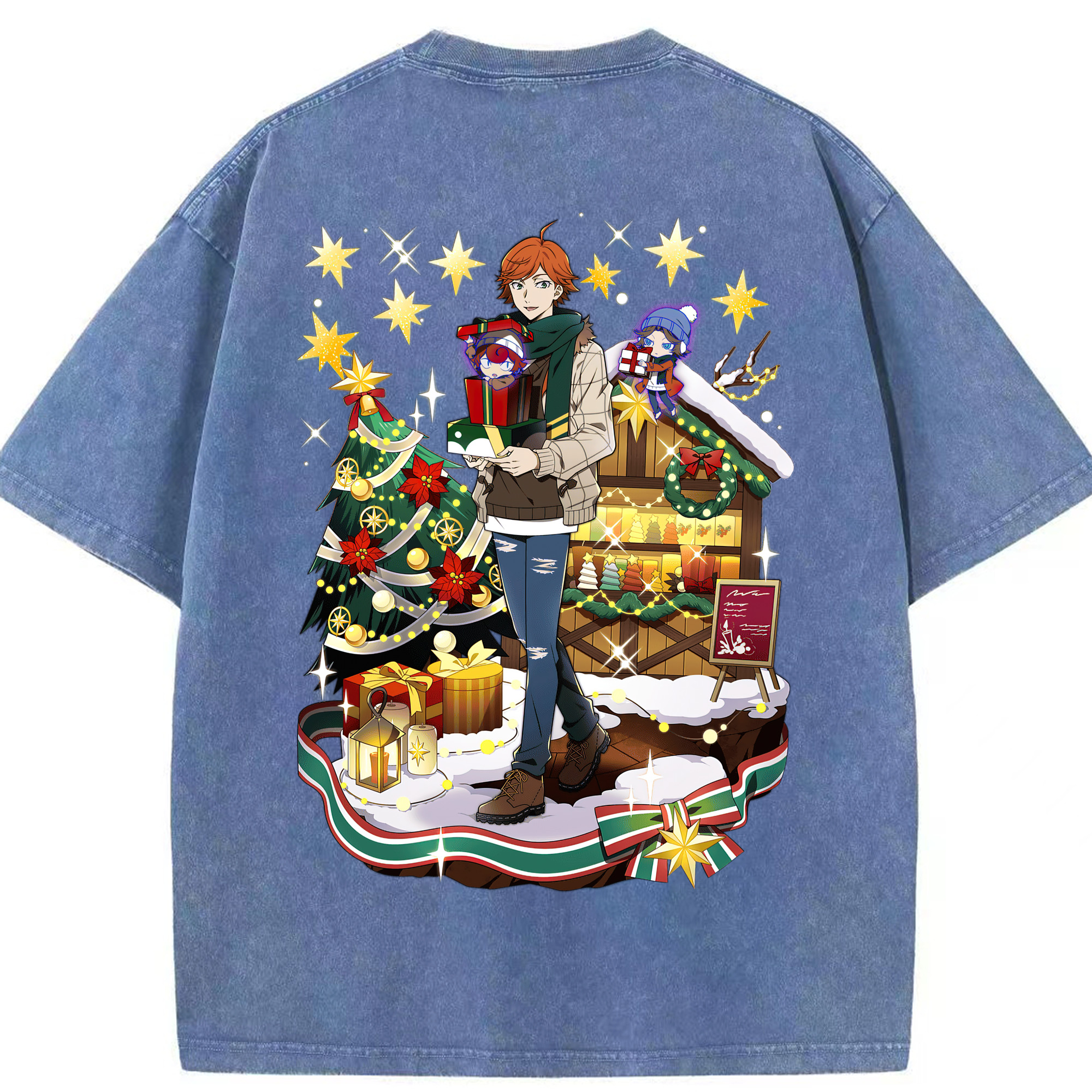 （画像用） 文豪ストレイドッグス Bungo Stray Dogs 綿100% ヴィンテージ風 半袖Tシャツ（背面プリント）