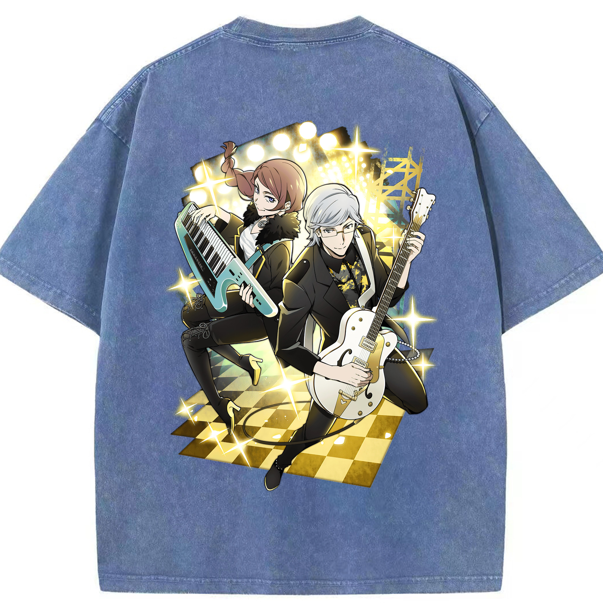 （画像用） 文豪ストレイドッグス Bungo Stray Dogs 綿100% ヴィンテージ風 半袖Tシャツ（背面プリント）