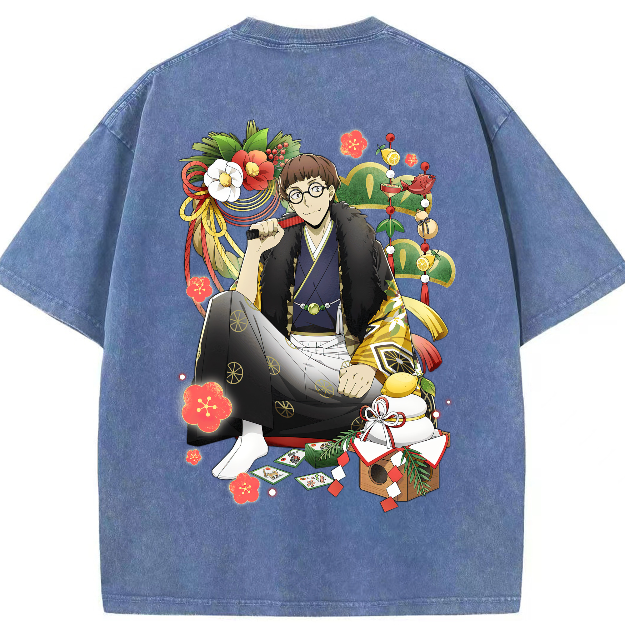 （画像用） 文豪ストレイドッグス Bungo Stray Dogs 綿100% ヴィンテージ風 半袖Tシャツ（背面プリント）