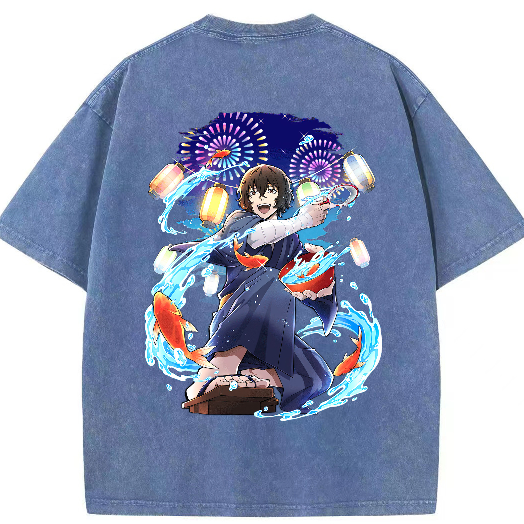 （画像用） 文豪ストレイドッグス Bungo Stray Dogs 綿100% ヴィンテージ風 半袖Tシャツ（背面プリント）