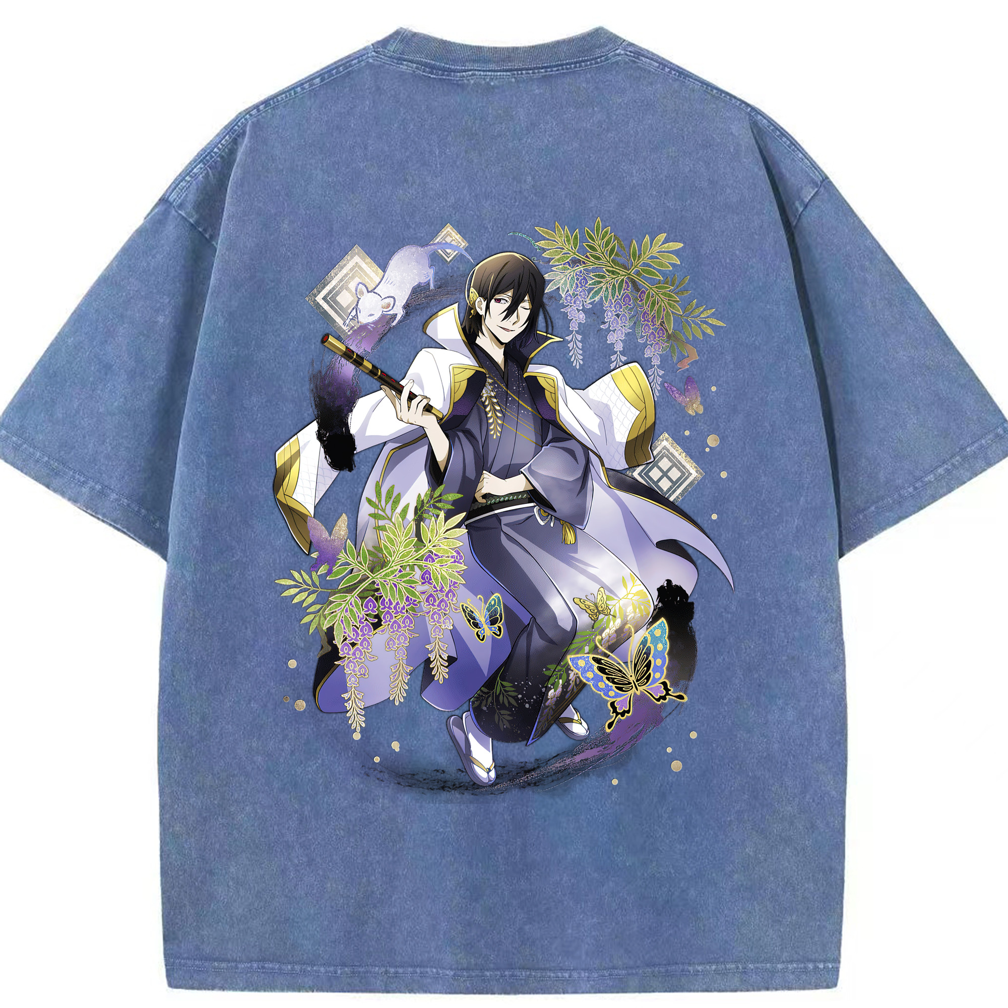 （画像用） 文豪ストレイドッグス Bungo Stray Dogs 綿100% ヴィンテージ風 半袖Tシャツ（背面プリント）