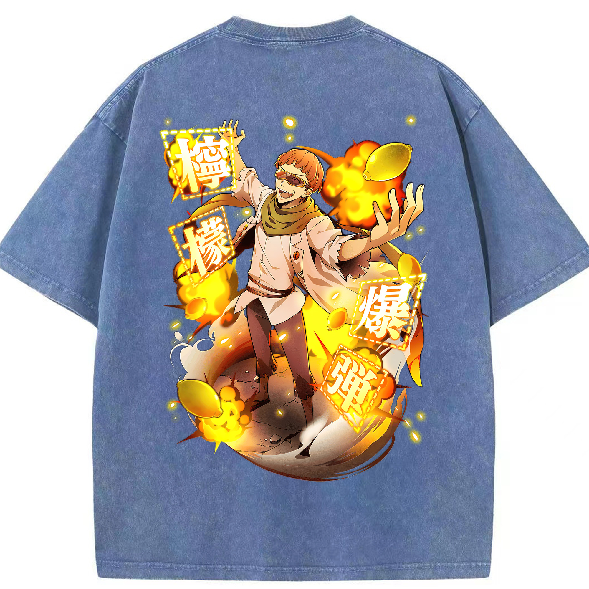 （画像用） 文豪ストレイドッグス Bungo Stray Dogs 綿100% ヴィンテージ風 半袖Tシャツ（背面プリント）