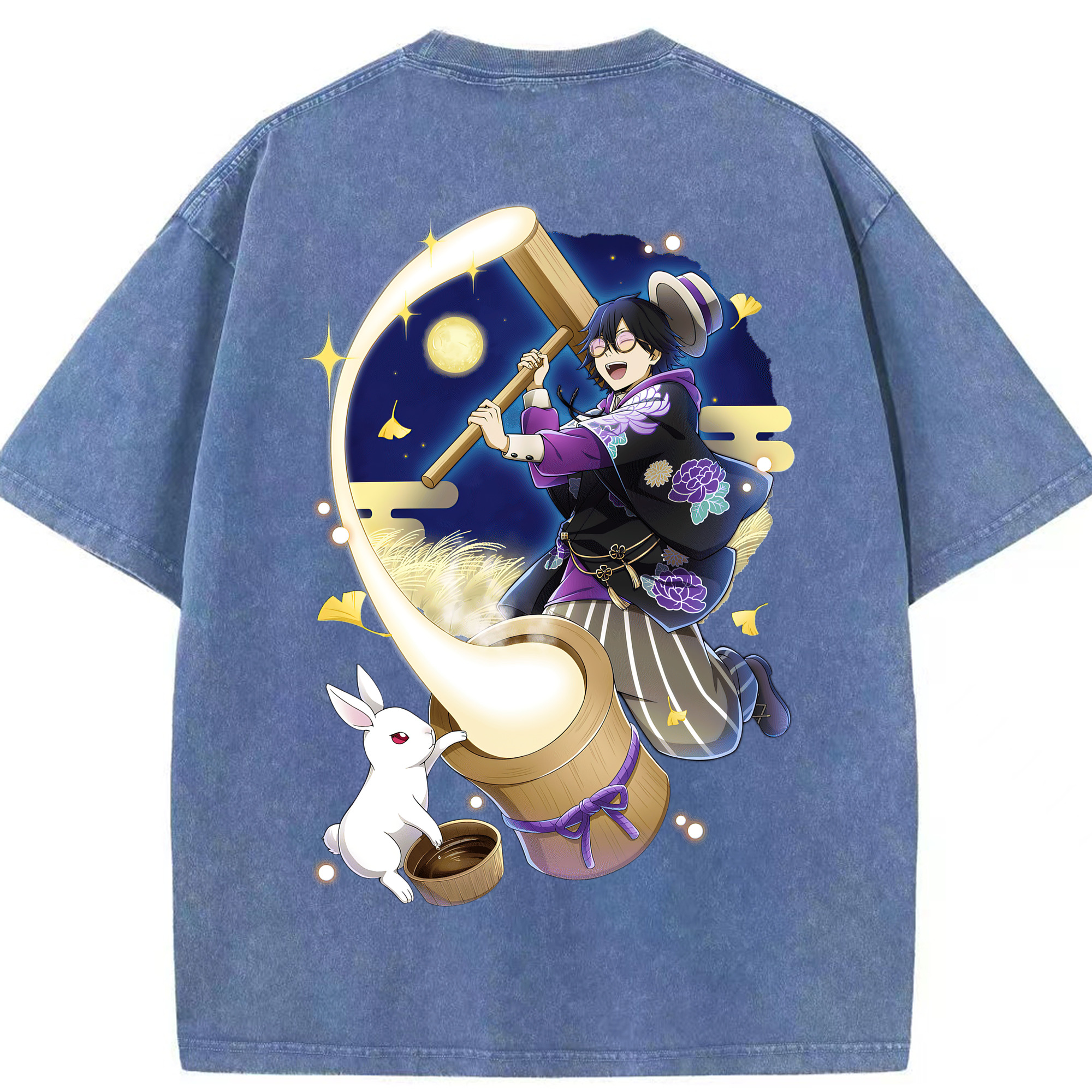 （画像用） 文豪ストレイドッグス Bungo Stray Dogs 綿100% ヴィンテージ風 半袖Tシャツ（背面プリント）
