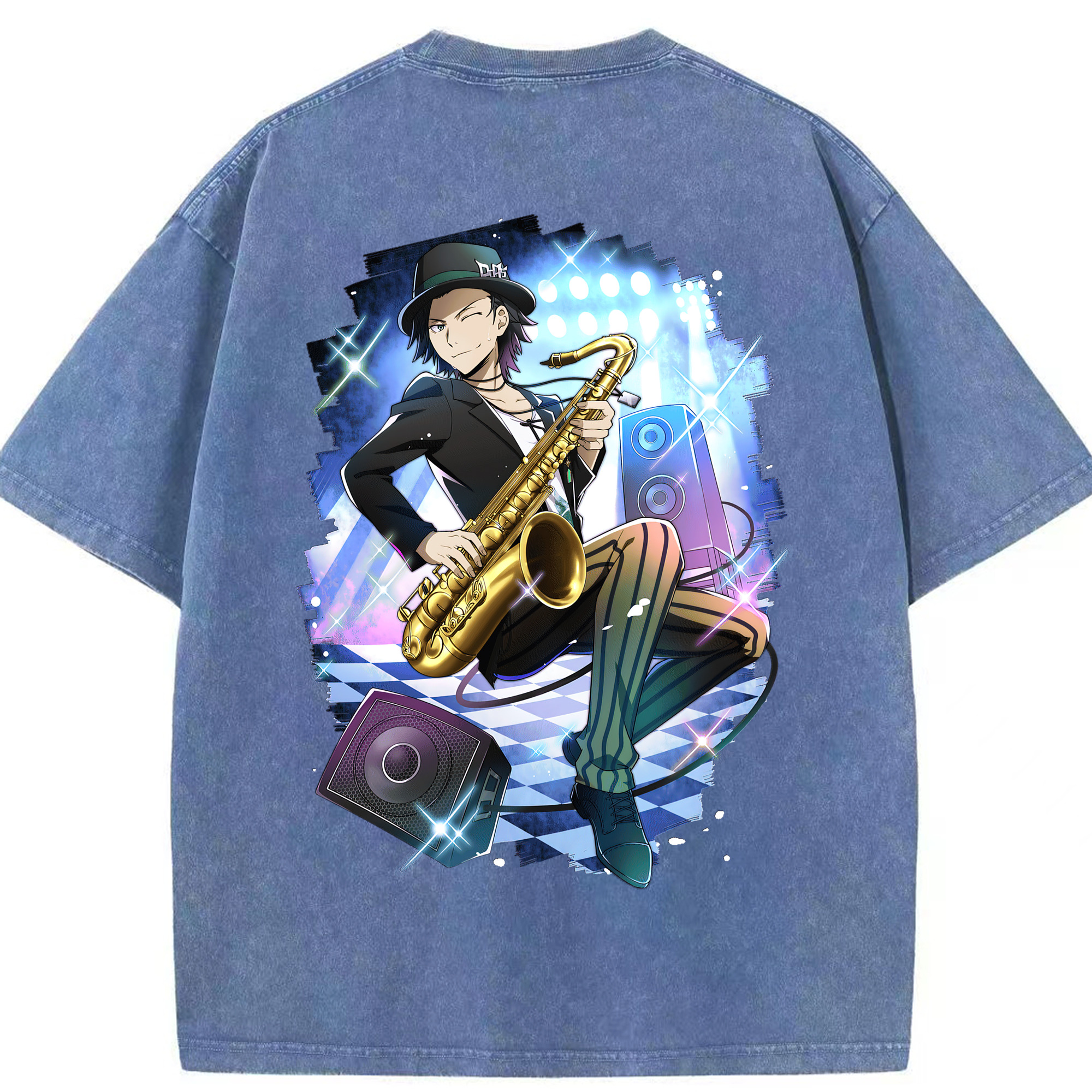 （画像用） 文豪ストレイドッグス Bungo Stray Dogs 綿100% ヴィンテージ風 半袖Tシャツ（背面プリント）