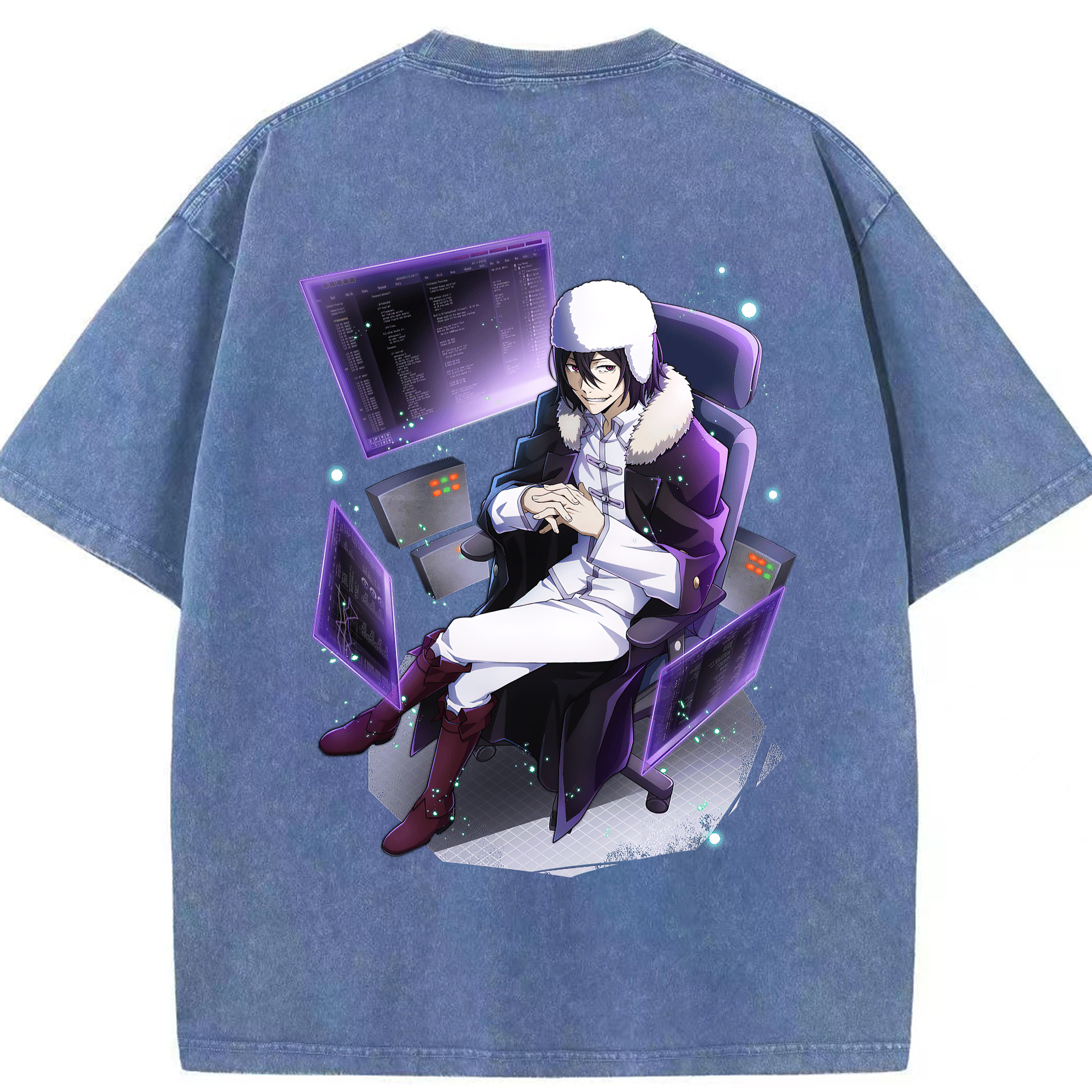 （画像用） 文豪ストレイドッグス Bungo Stray Dogs 綿100% ヴィンテージ風 半袖Tシャツ（背面プリント）
