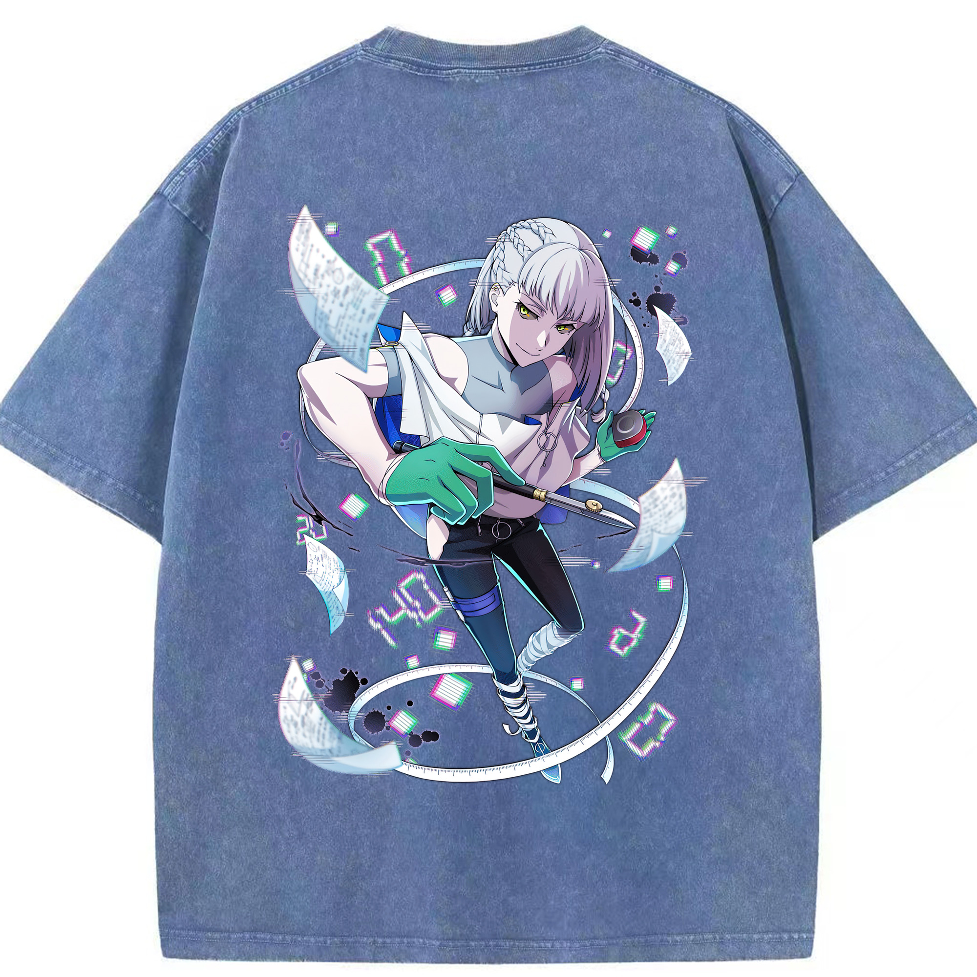 （画像用） 文豪ストレイドッグス Bungo Stray Dogs 綿100% ヴィンテージ風 半袖Tシャツ（背面プリント）