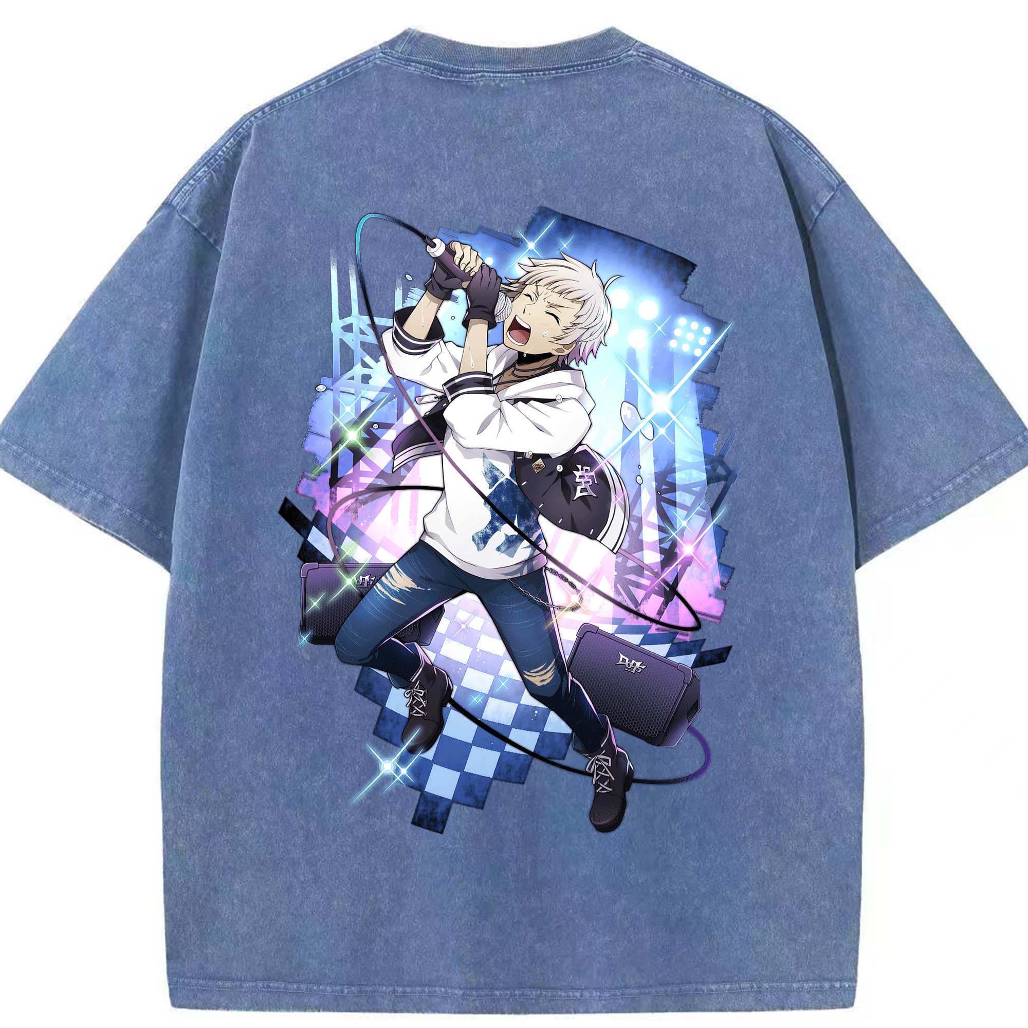 （画像用） 文豪ストレイドッグス Bungo Stray Dogs 綿100% ヴィンテージ風 半袖Tシャツ（背面プリント）