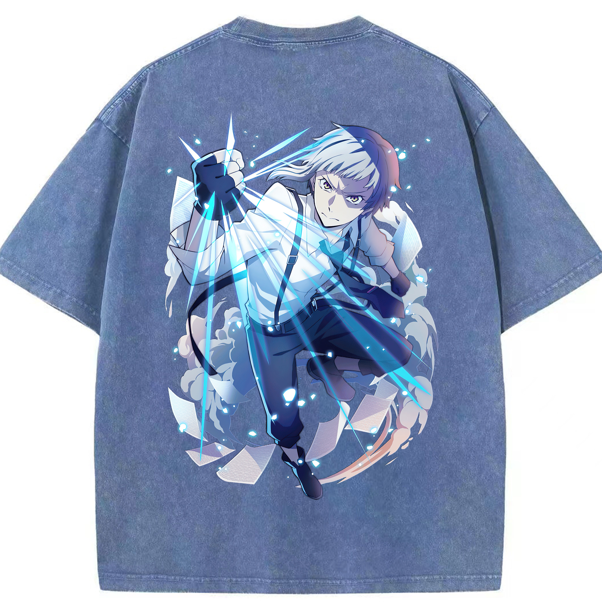 （画像用） 文豪ストレイドッグス Bungo Stray Dogs 綿100% ヴィンテージ風 半袖Tシャツ（背面プリント）