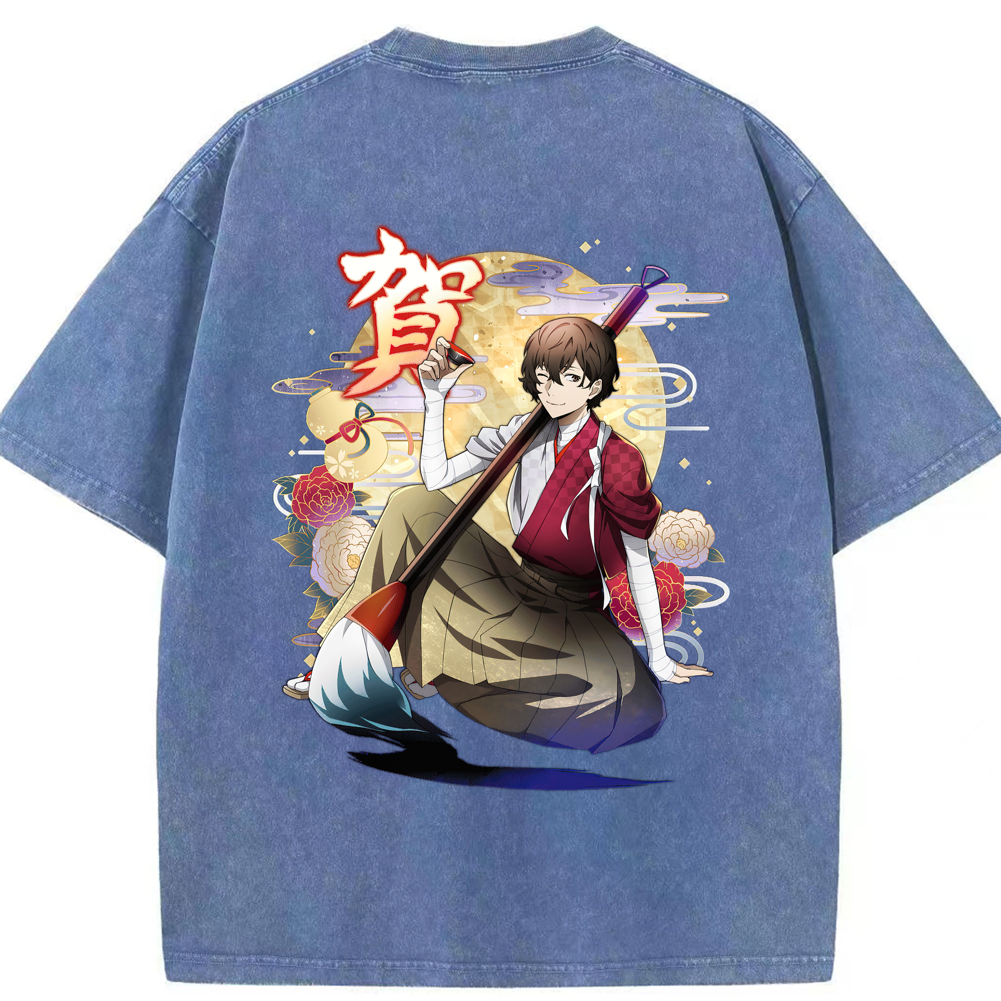 （画像用） 文豪ストレイドッグス Bungo Stray Dogs 綿100% ヴィンテージ風 半袖Tシャツ（背面プリント）