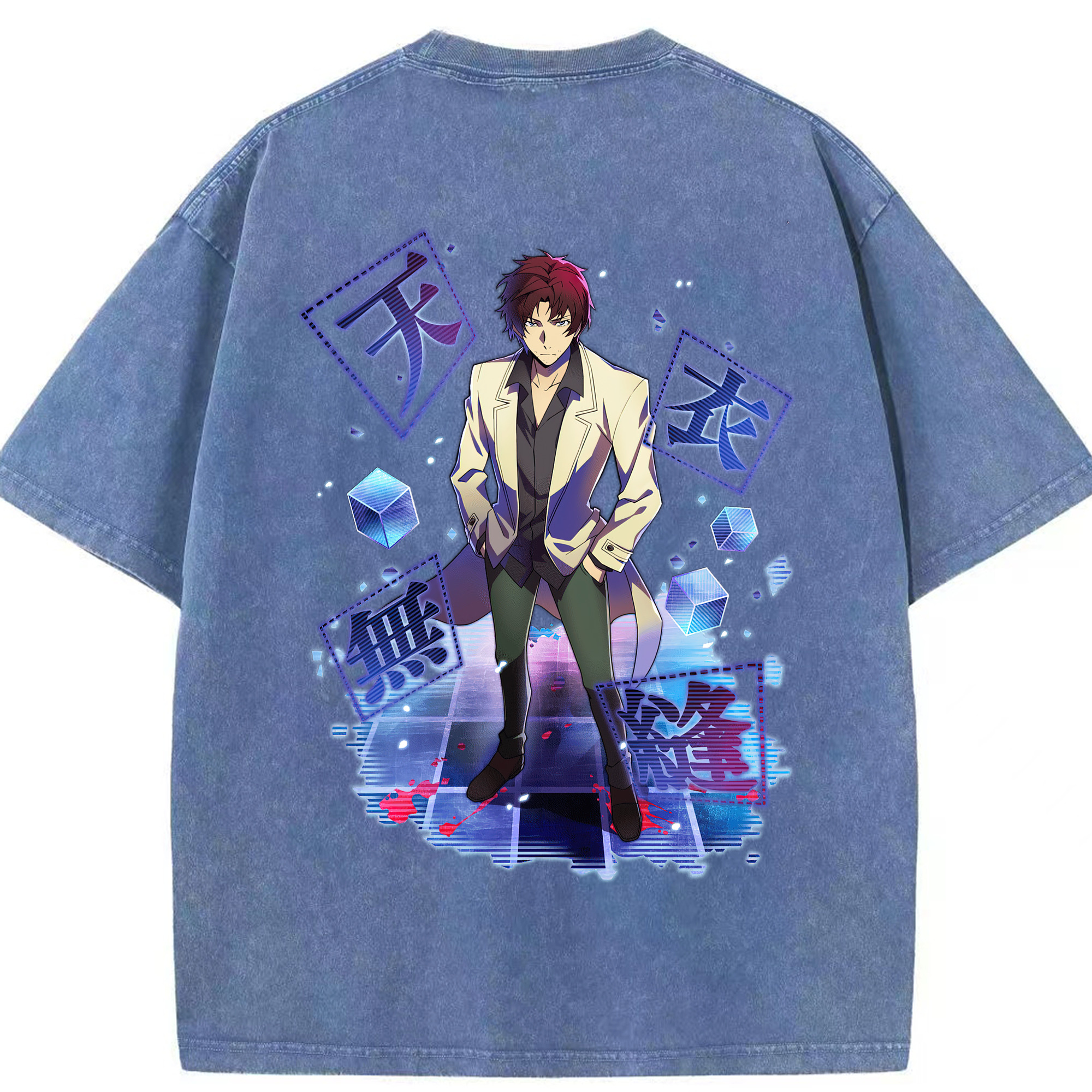 （画像用） 文豪ストレイドッグス Bungo Stray Dogs 綿100% ヴィンテージ風 半袖Tシャツ（背面プリント）