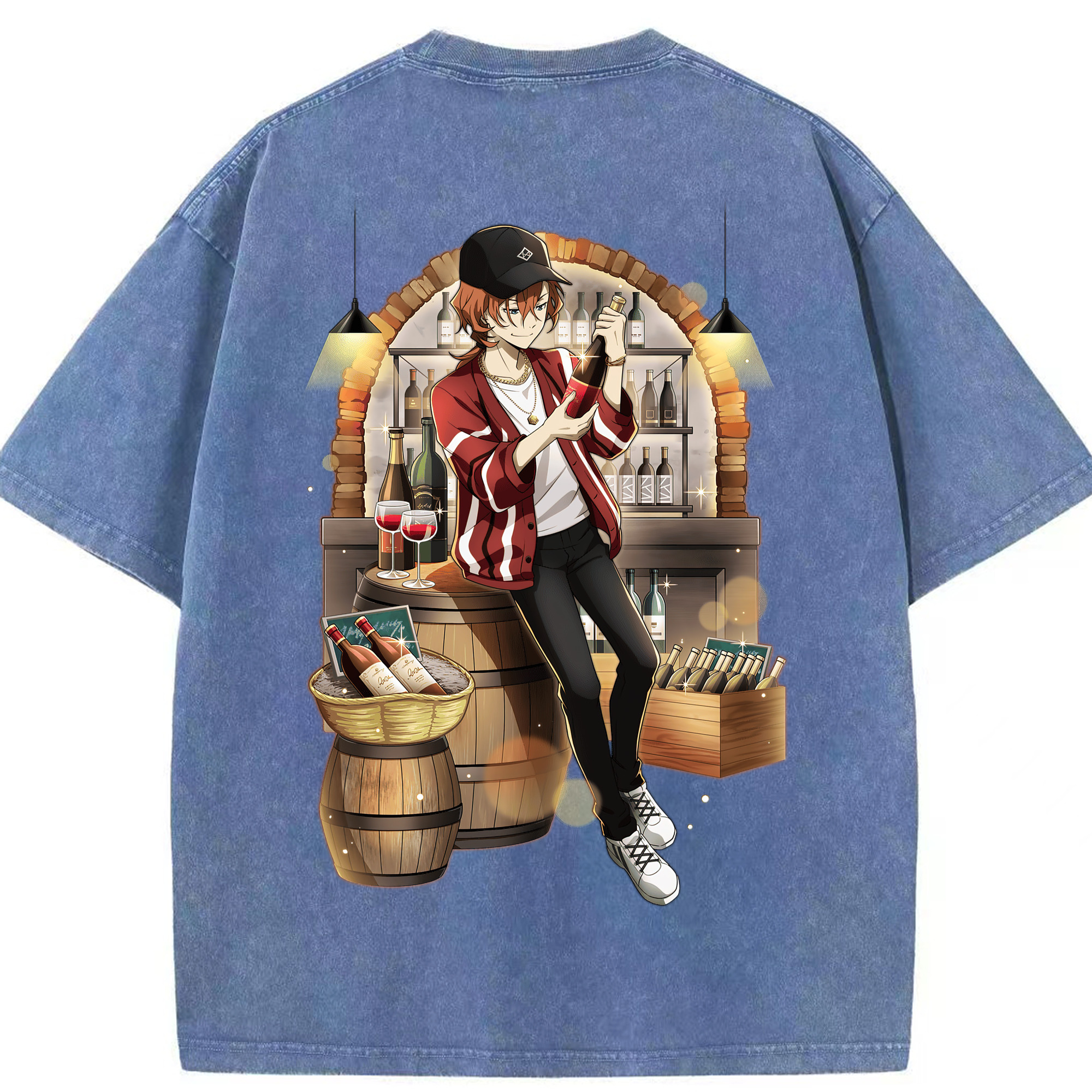 （画像用） 文豪ストレイドッグス Bungo Stray Dogs 綿100% ヴィンテージ風 半袖Tシャツ（背面プリント）